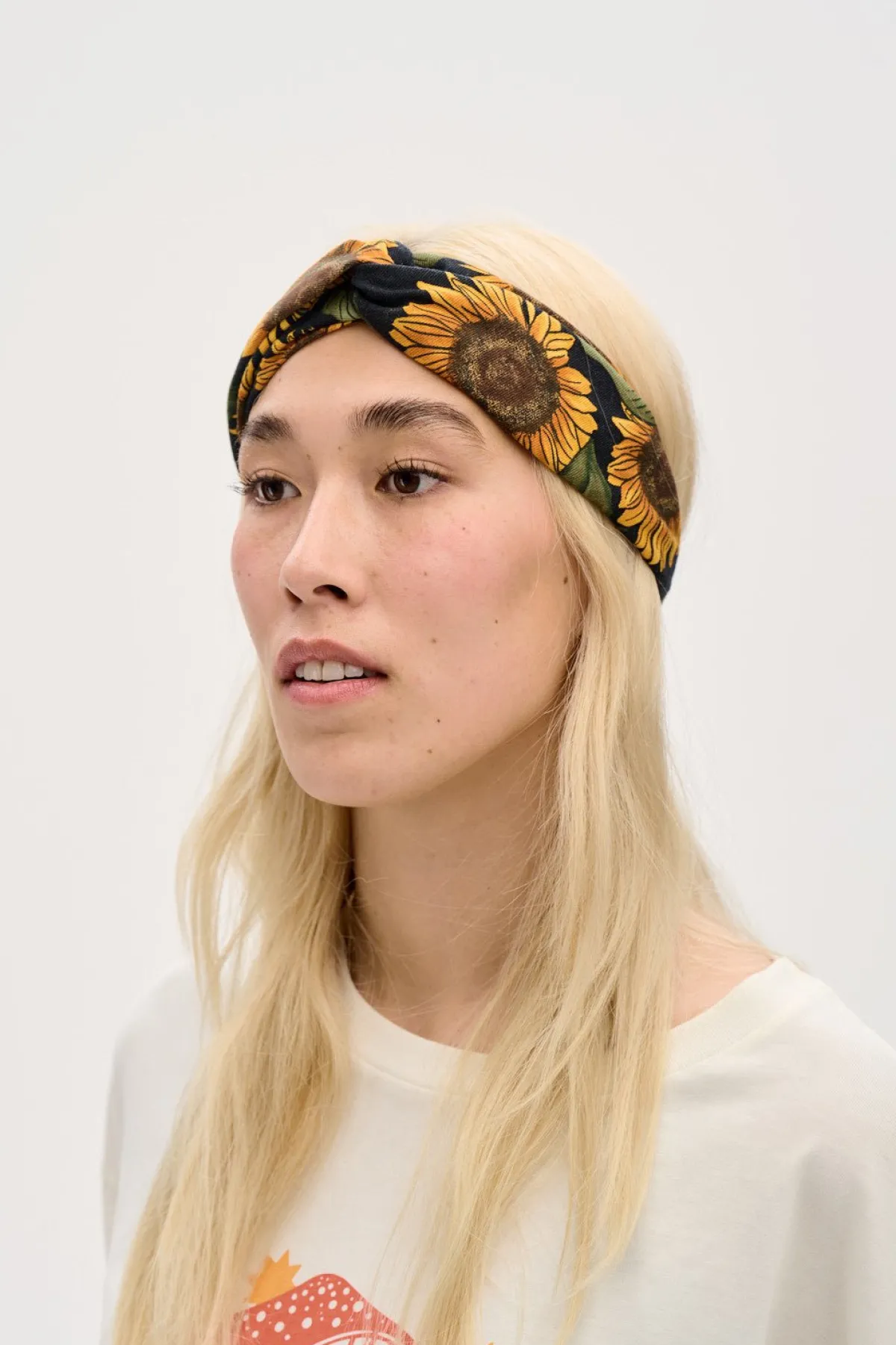 Lucy & Yak Hallie - Twist Top Cotton Headband in Sunflower Print