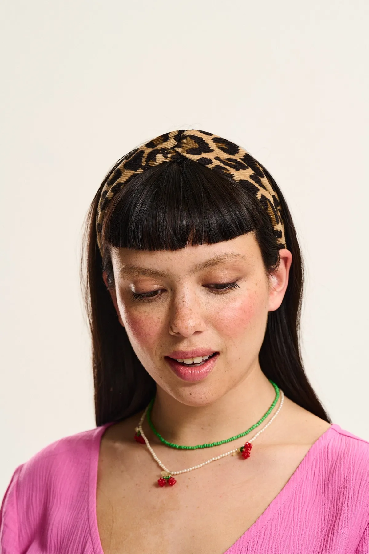 Lucy & Yak Hallie - Twist Top Headband in Leopard Print