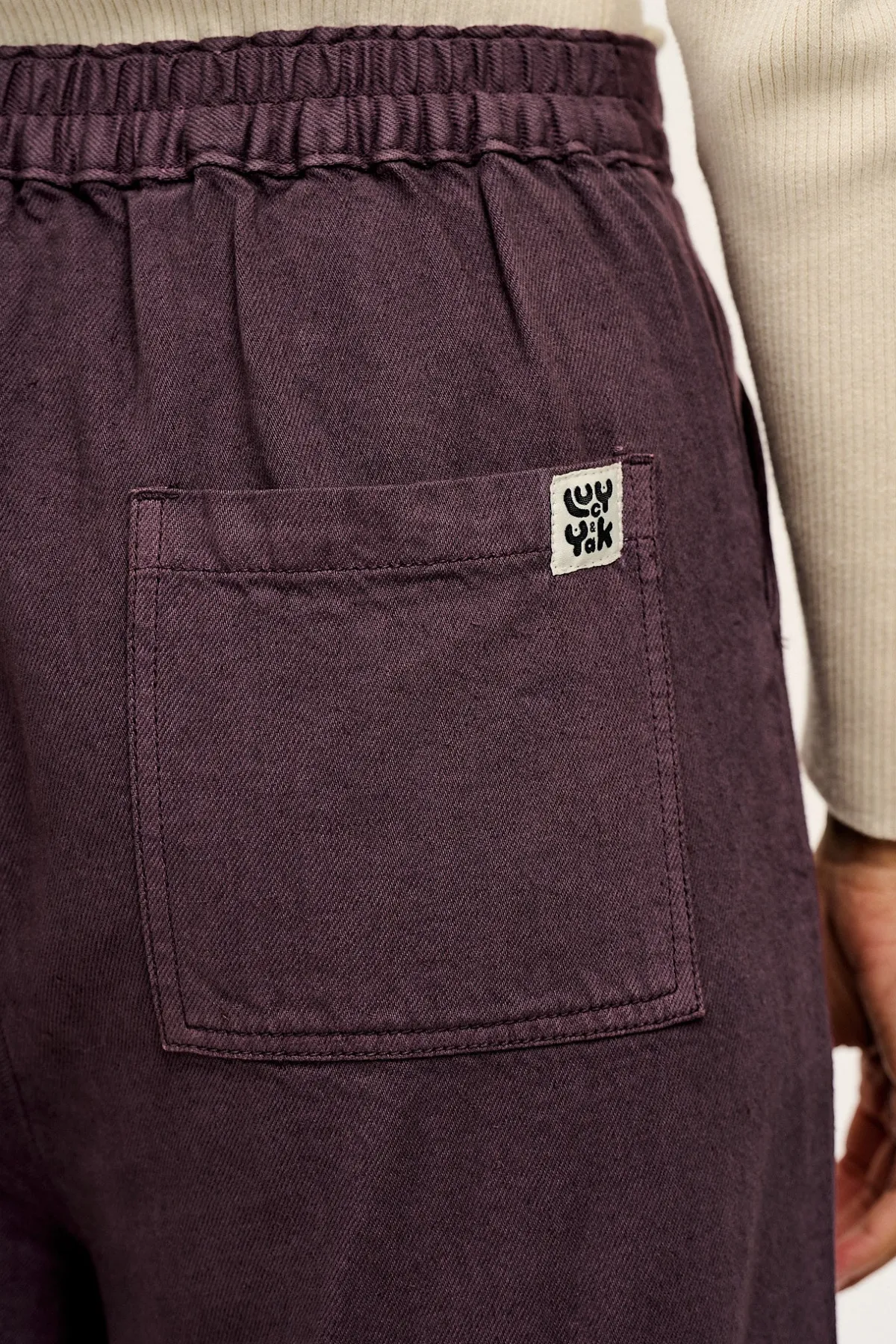 Lucy & Yak Halston - Wide leg Cotton & Hemp Trousers in Plum Perfect Purple