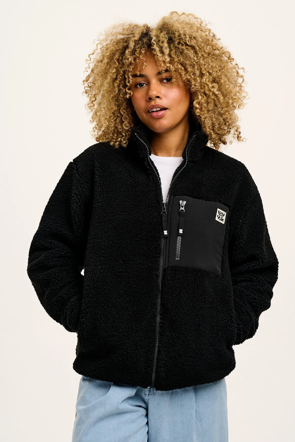 Lucy & Yak Harper - Borg Fleece Jacket in Black