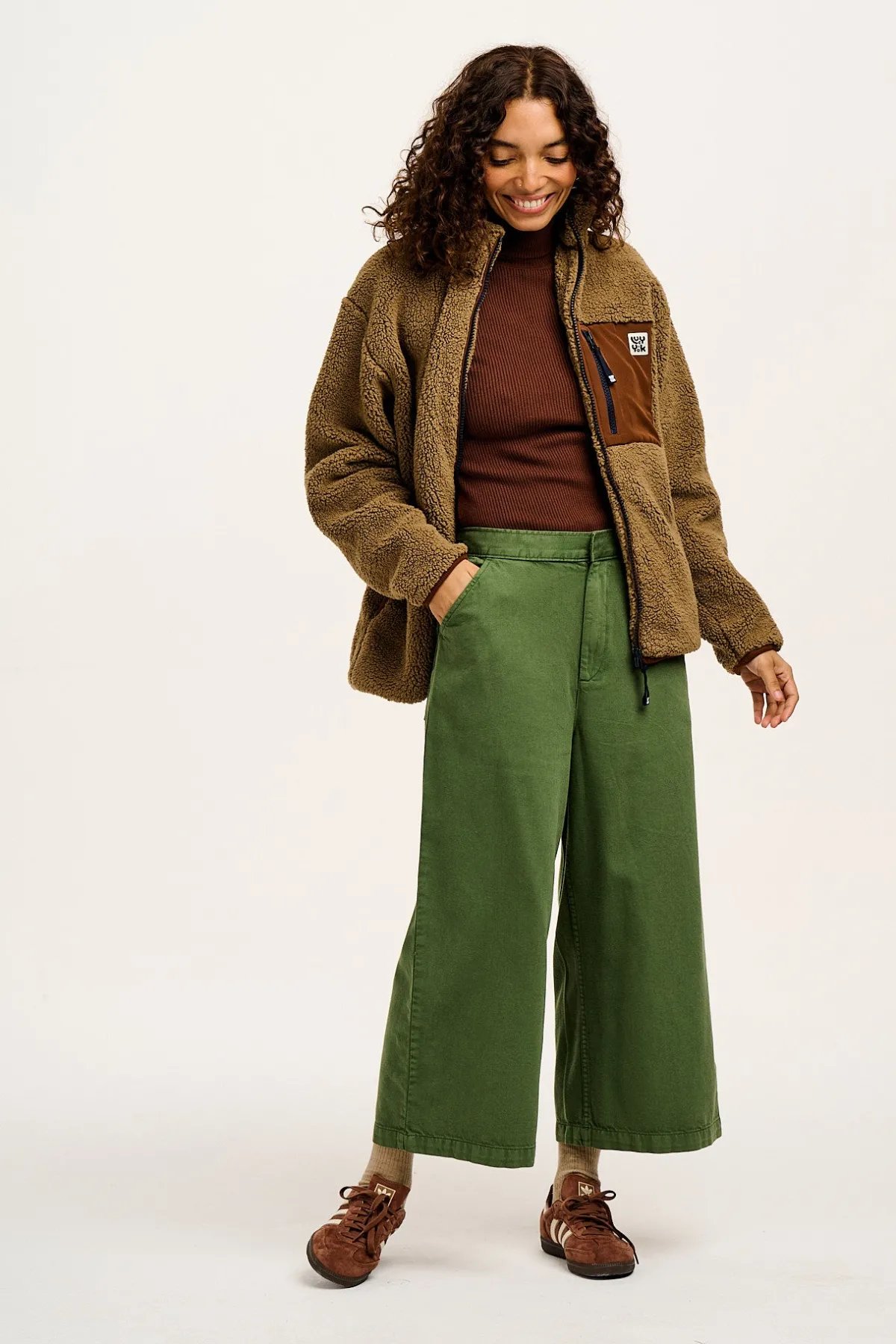 Lucy & Yak Harper - Borg Fleece Jacket in Mocha Chocca Latte Brown