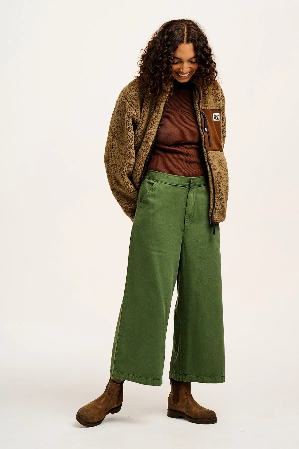 Lucy & Yak Harper - Borg Fleece Jacket in Mocha Chocca Latte Brown