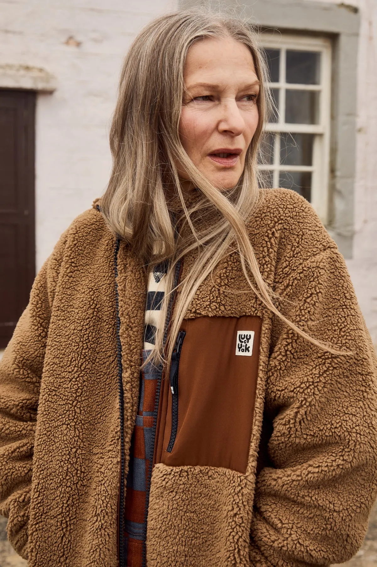 Lucy & Yak Harper - Borg Fleece Jacket in Mocha Chocca Latte Brown