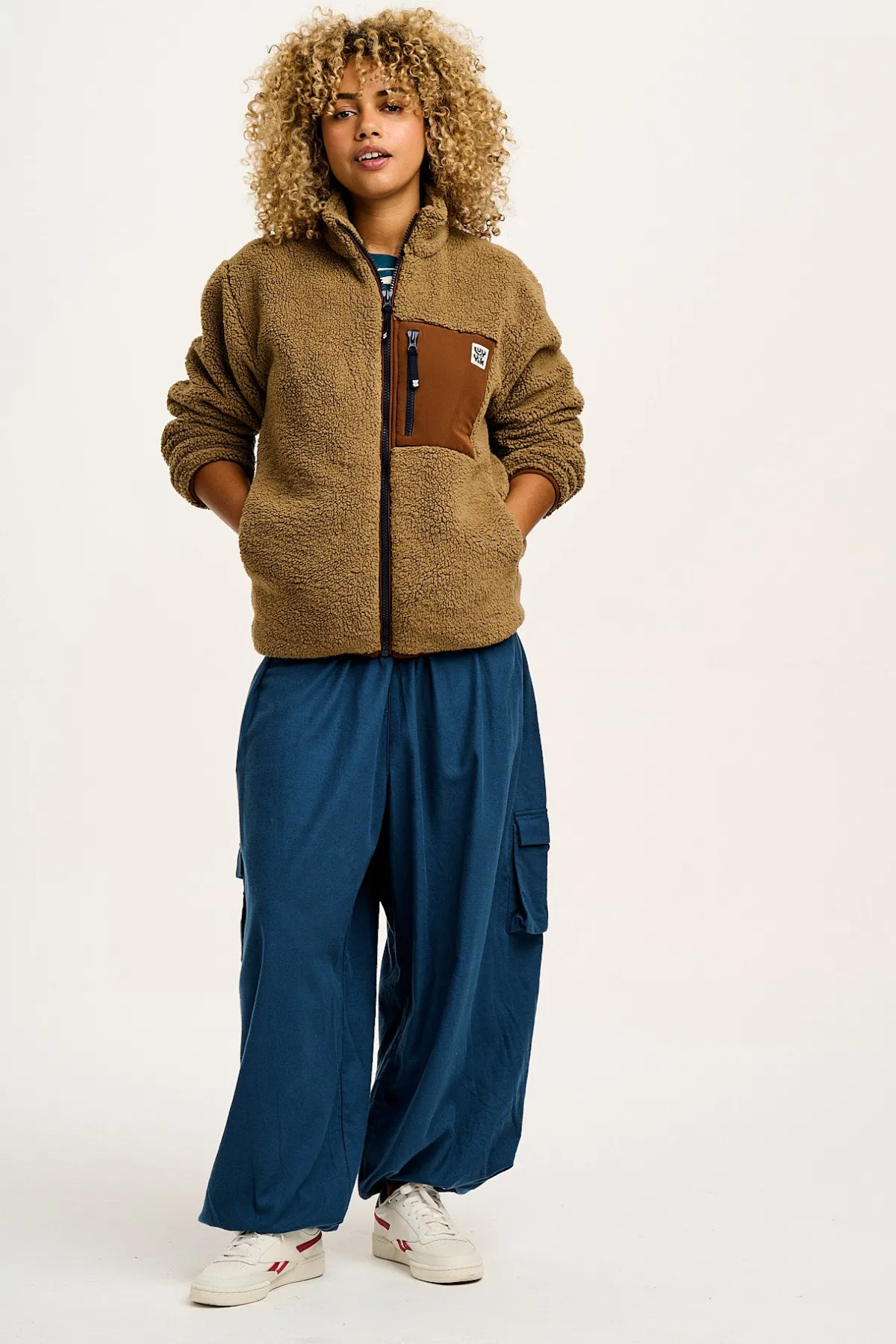 Lucy & Yak Harper - Borg Fleece Jacket in Mocha Chocca Latte Brown