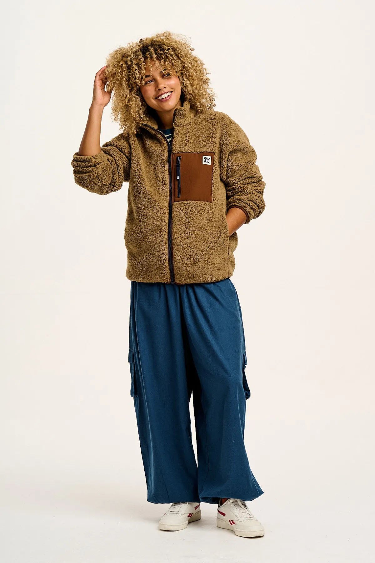 Lucy & Yak Harper - Borg Fleece Jacket in Mocha Chocca Latte Brown