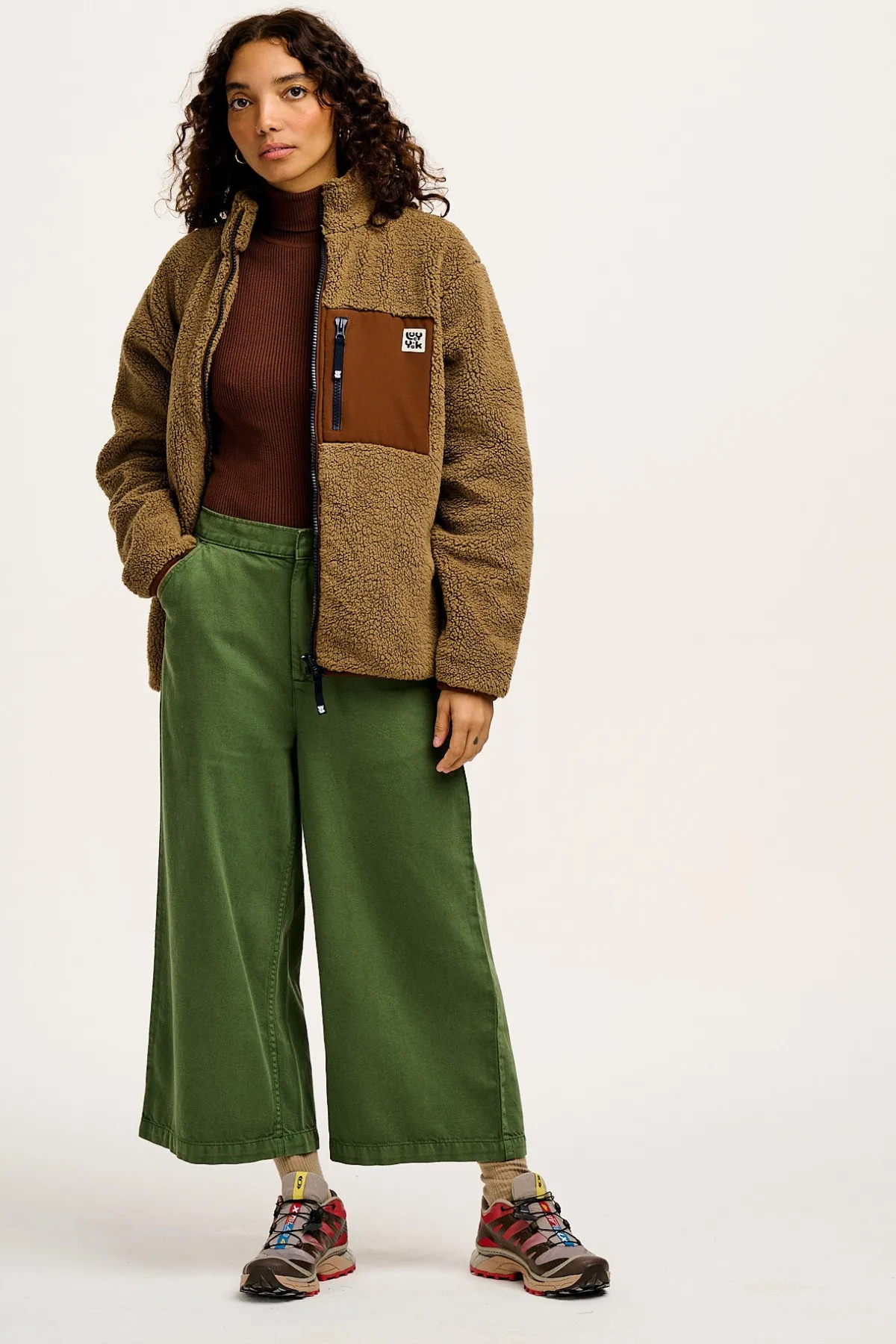 Lucy & Yak Harper - Borg Fleece Jacket in Mocha Chocca Latte Brown