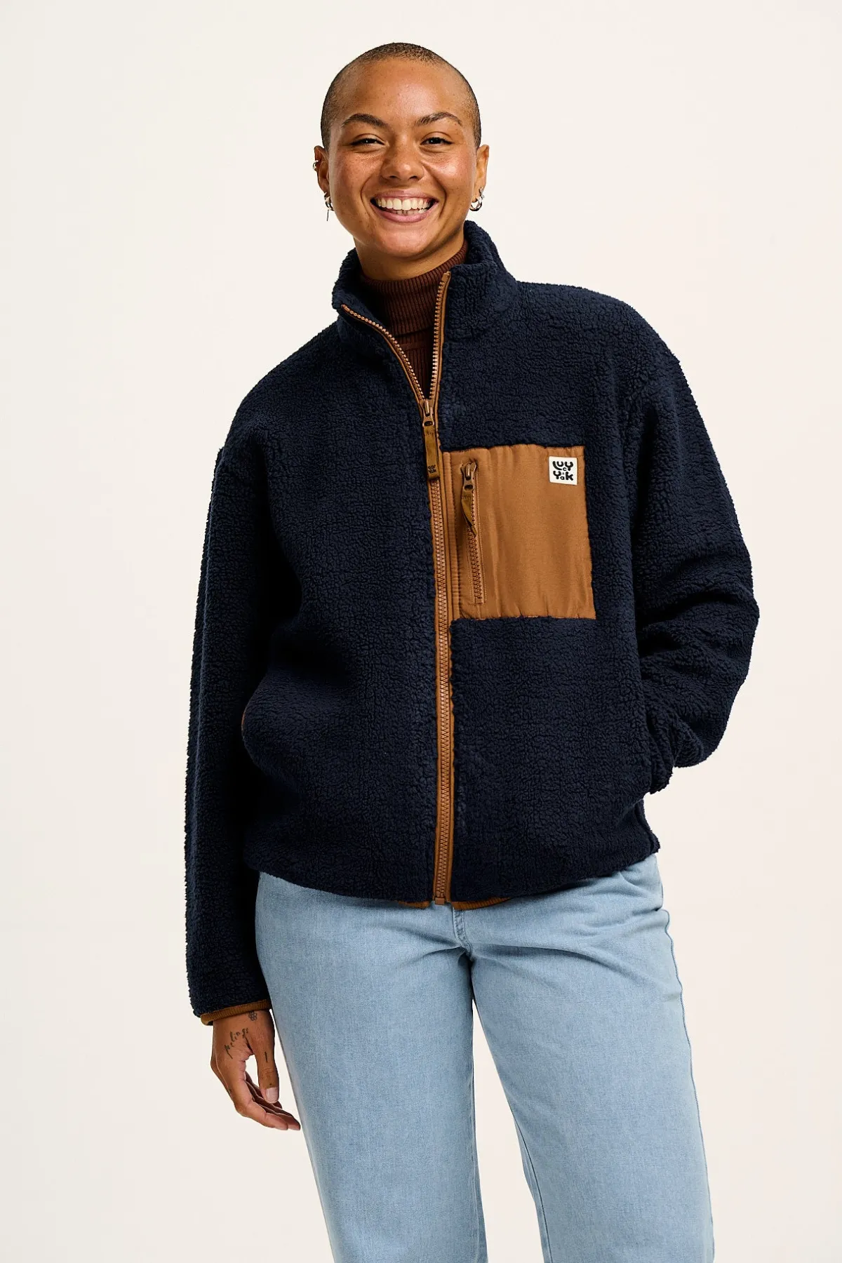 Lucy & Yak Harper - Borg Fleece Jacket in Varsity Blue