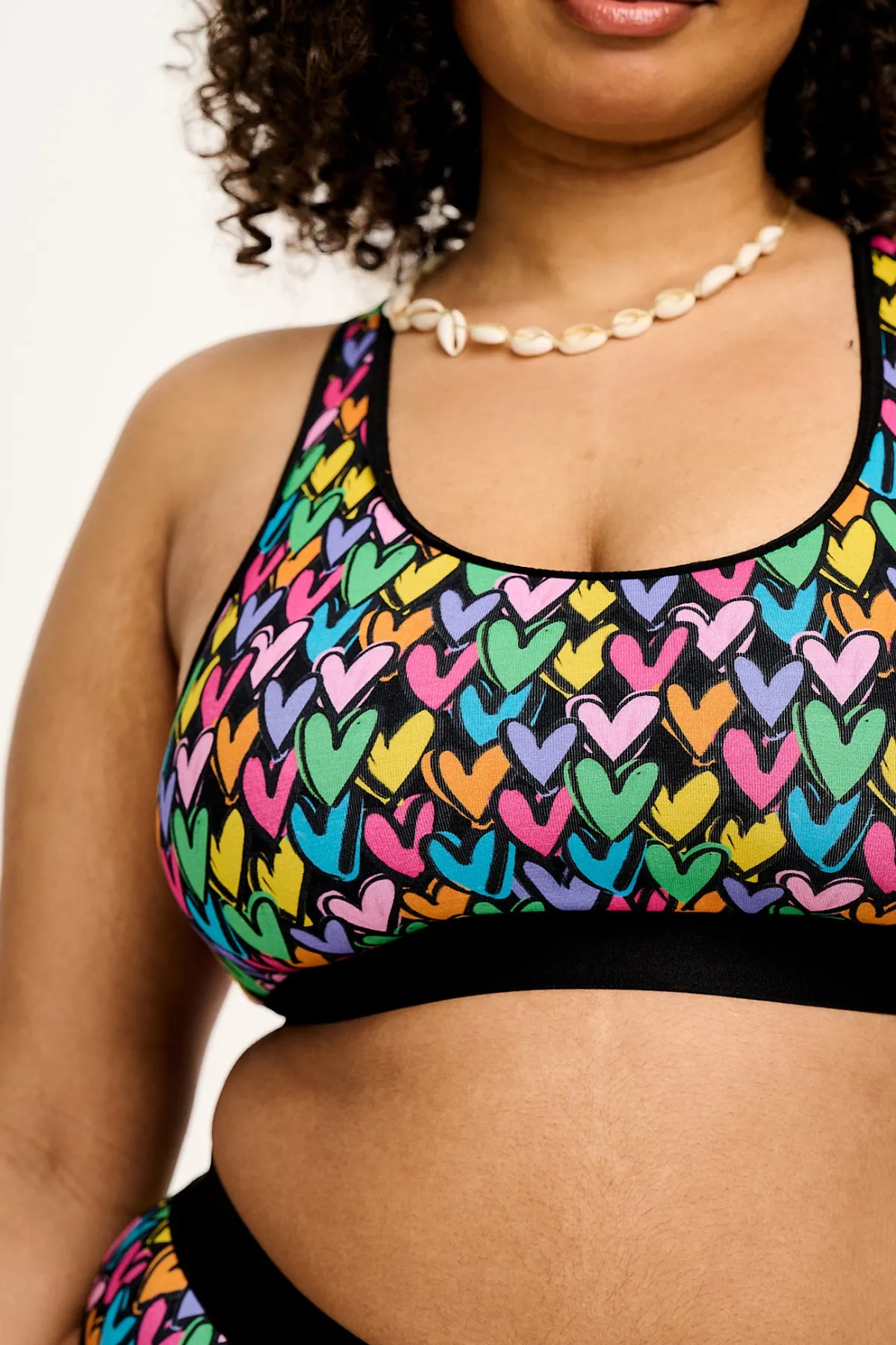Lucy & Yak Iona - Racer Back Cotton & Bamboo Crop Top in Summer Lovin' Print