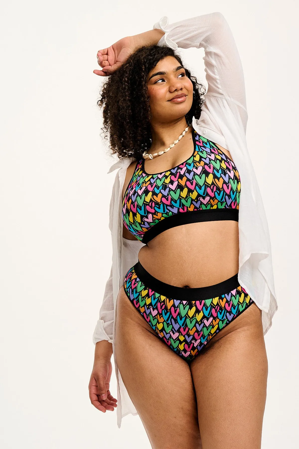 Lucy & Yak Iona - Racer Back Cotton & Bamboo Crop Top in Summer Lovin' Print