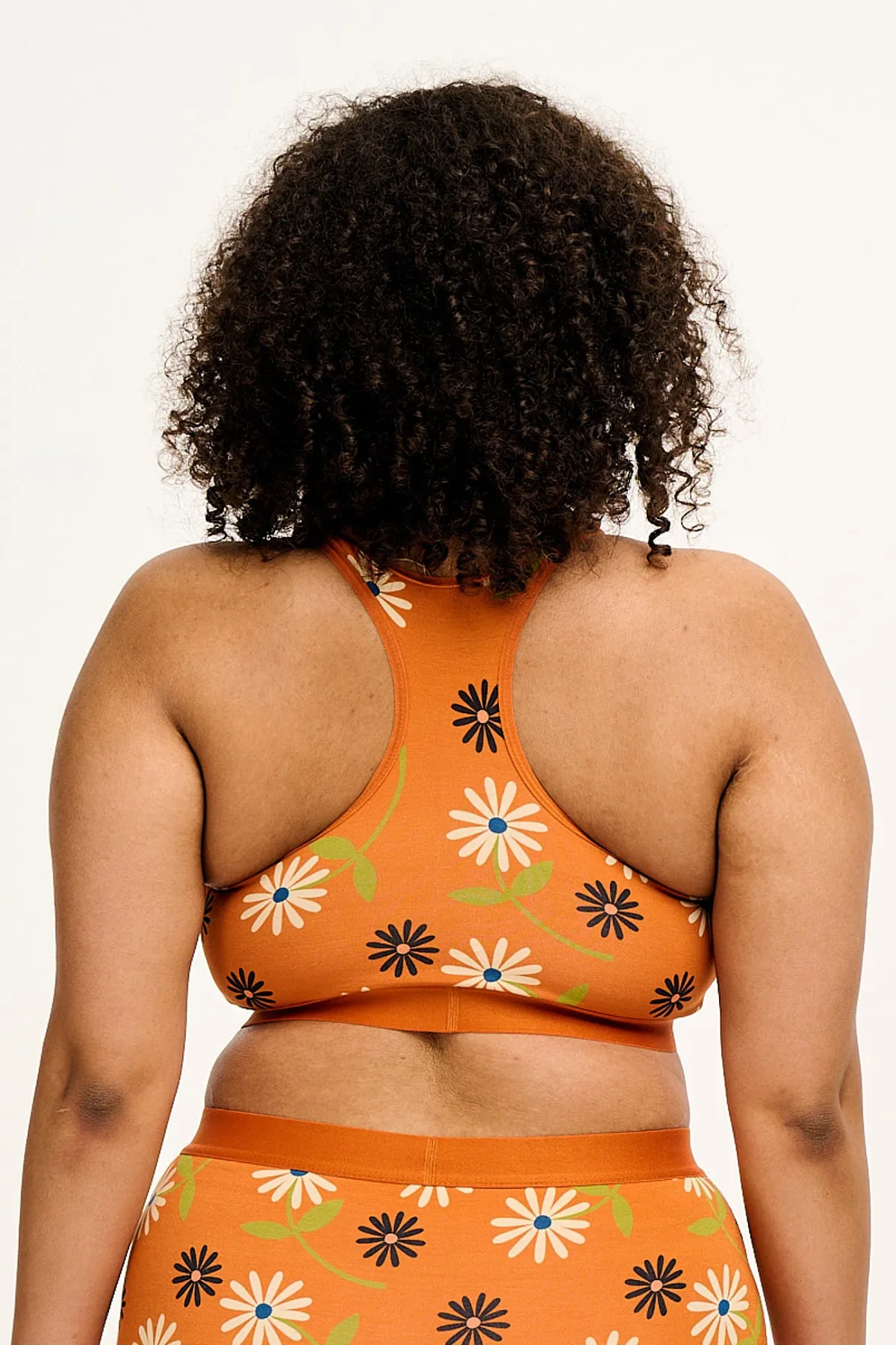 Lucy & Yak Iona - Racer Back Cotton & Bamboo Crop Top in Veronica Print