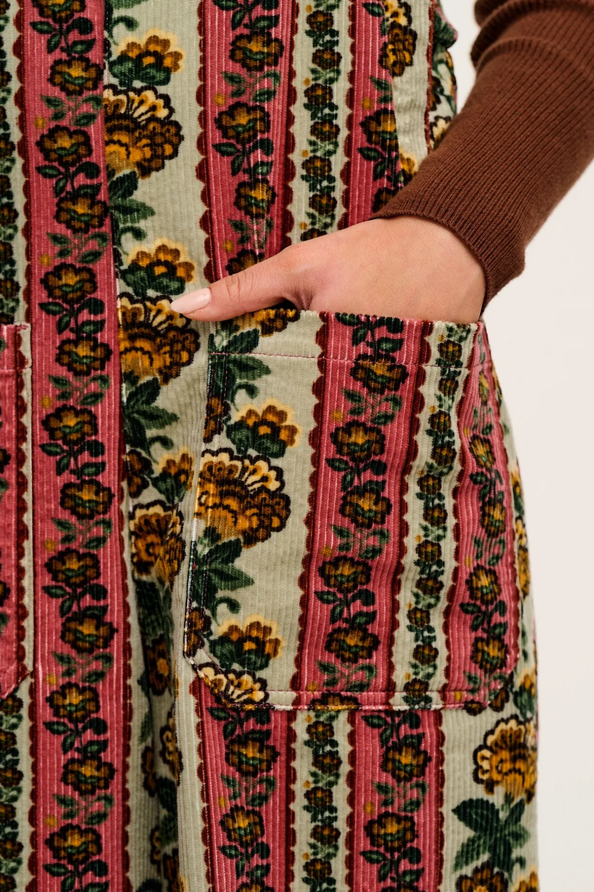Lucy & Yak Jenny - Wide Leg Corduroy Dungarees in Betsy Floral Print