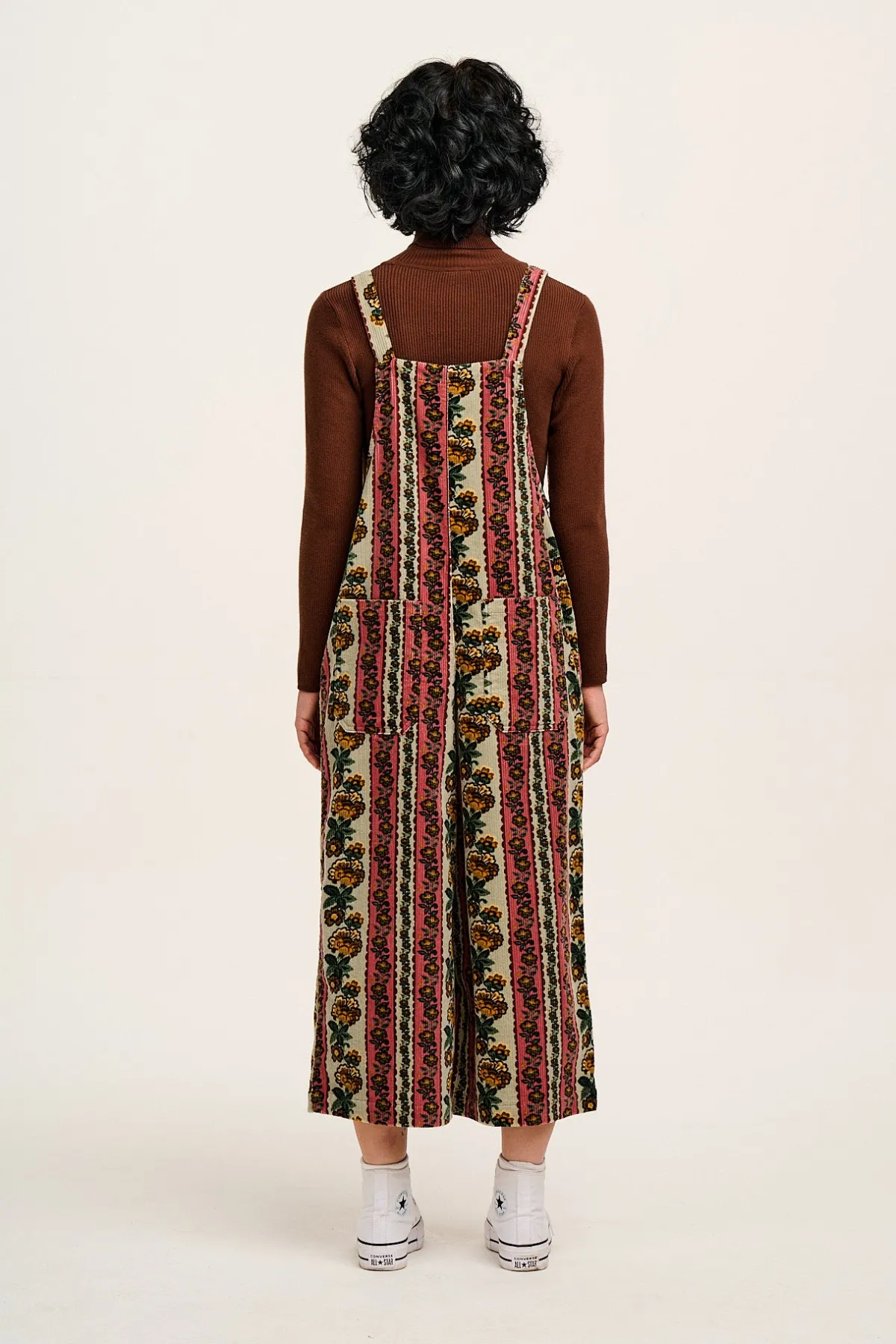 Lucy & Yak Jenny - Wide Leg Corduroy Dungarees in Betsy Floral Print