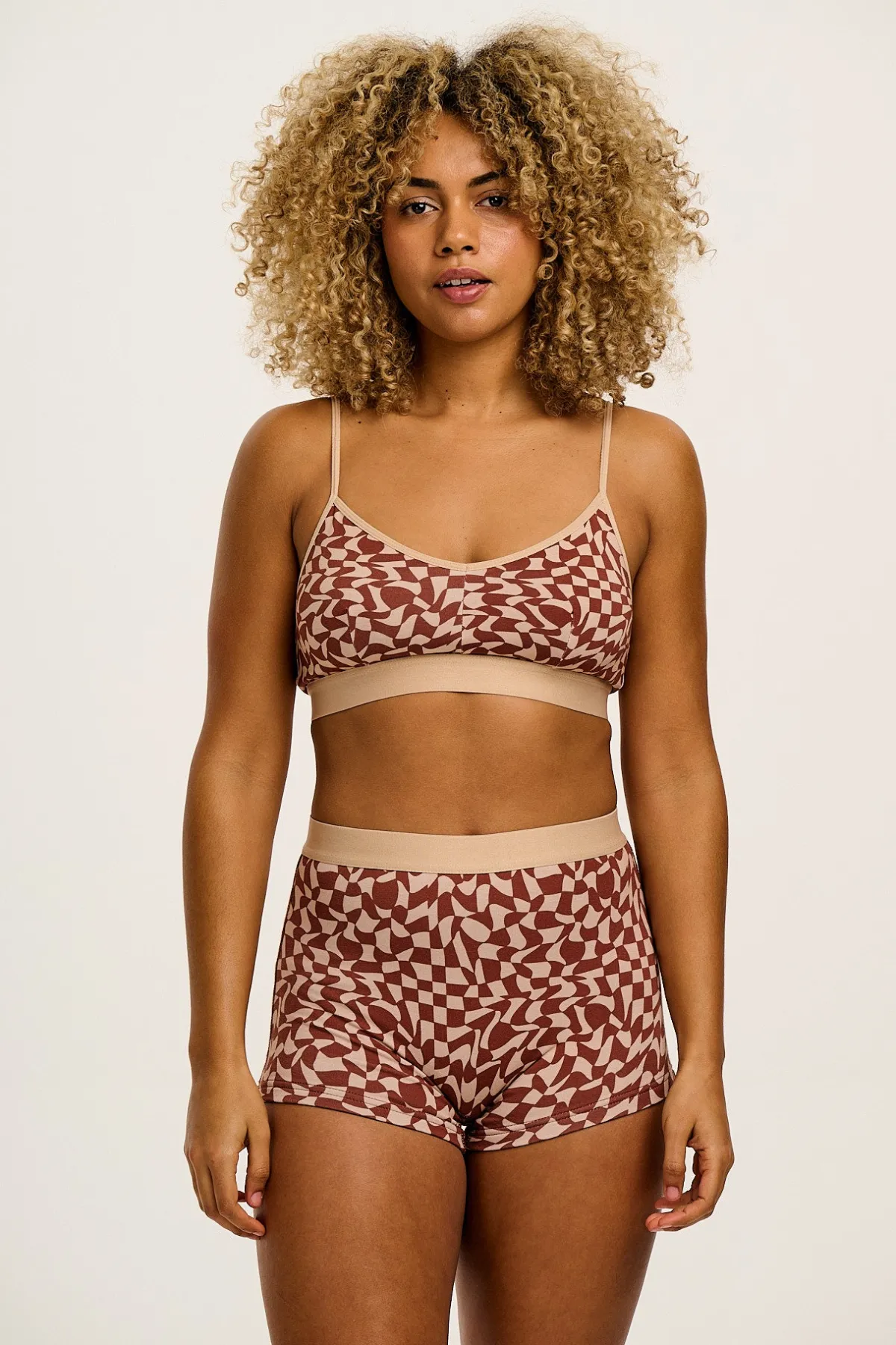 Lucy & Yak Joey - Cotton & Bamboo Boxer Shorts in Amara Grid Print
