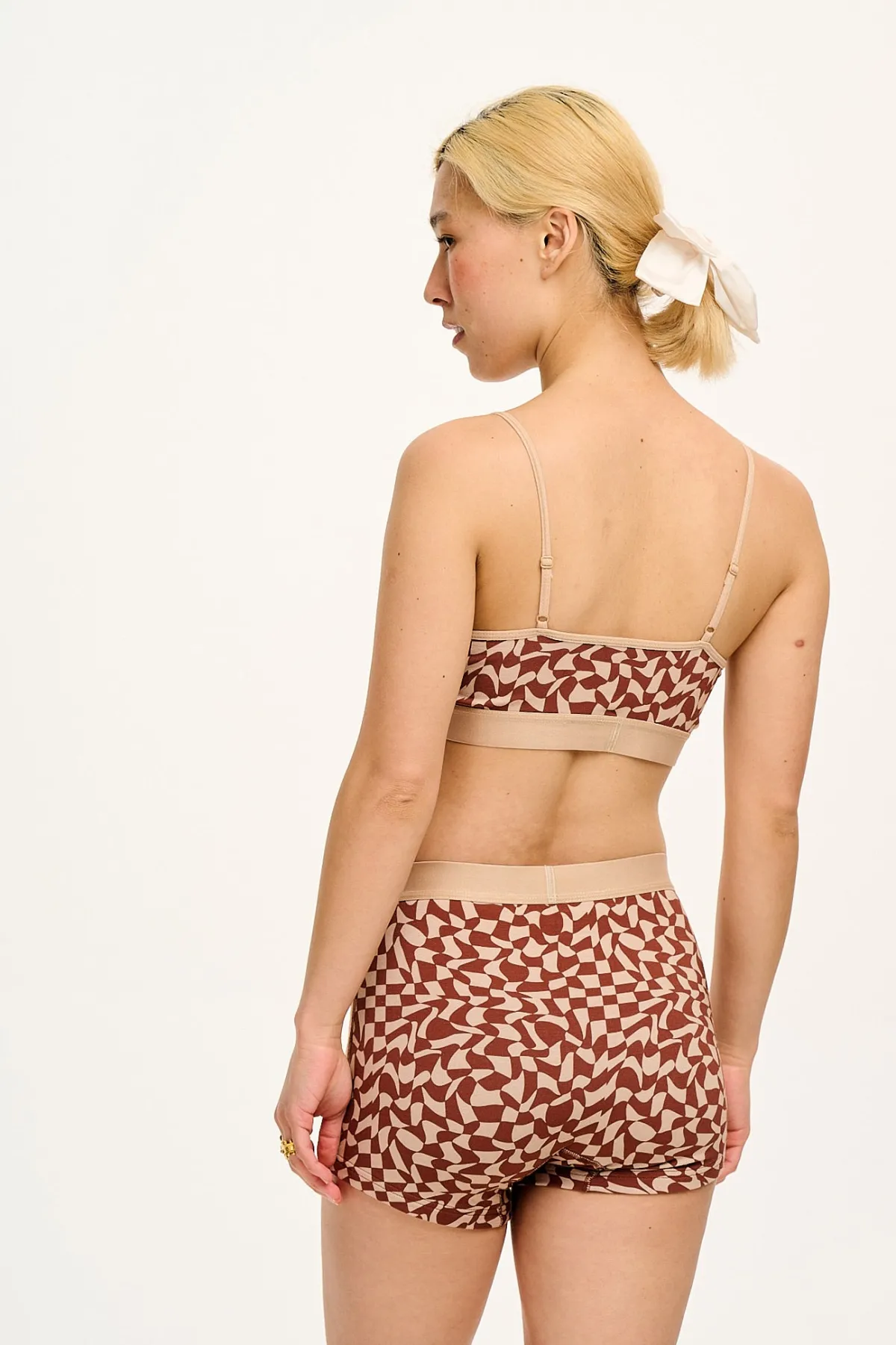 Lucy & Yak Joey - Cotton & Bamboo Boxer Shorts in Amara Grid Print