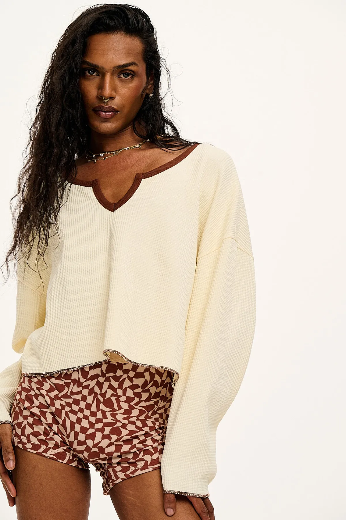 Lucy & Yak Joey - Cotton & Bamboo Boxer Shorts in Amara Grid Print
