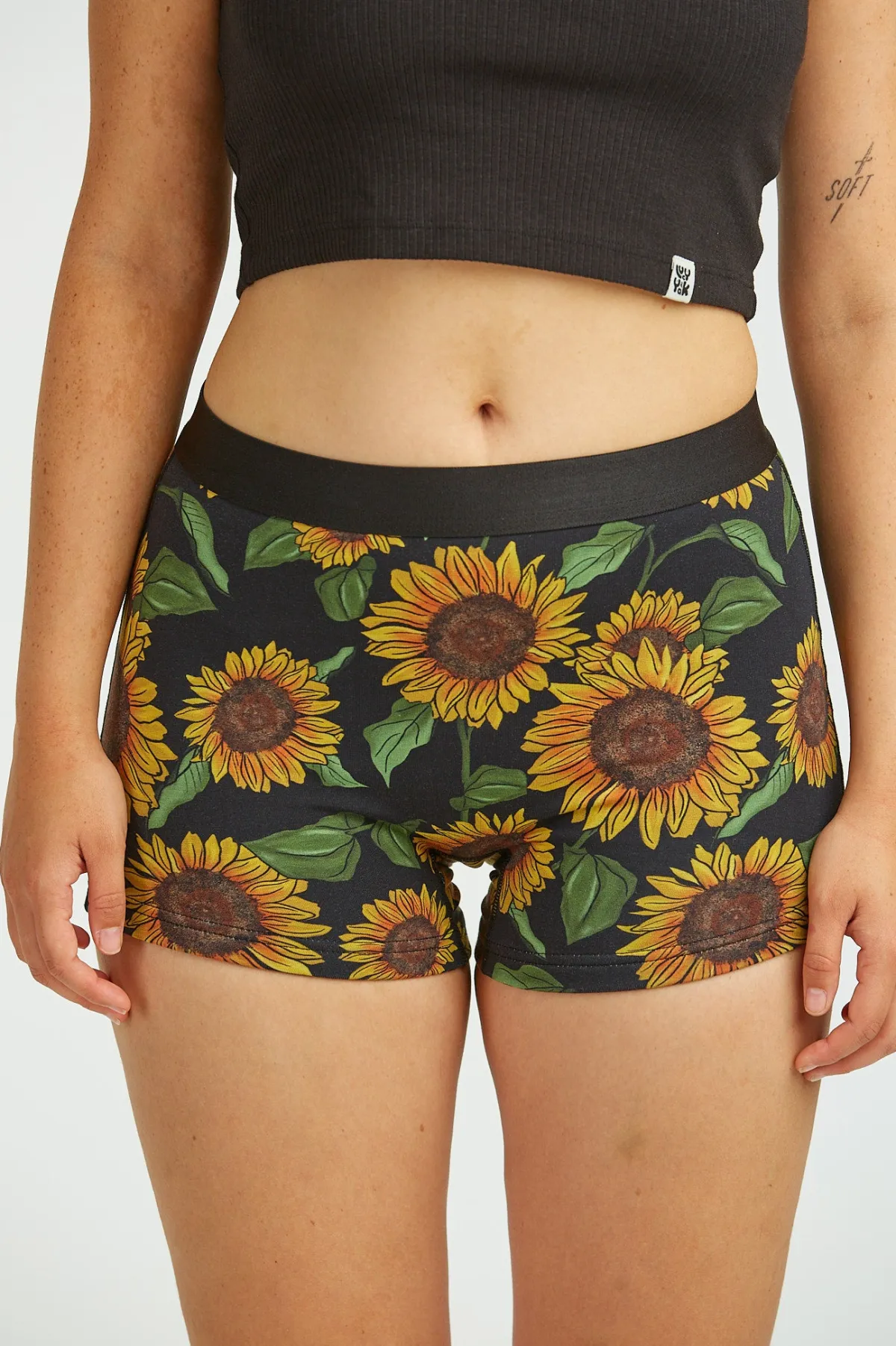 Lucy & Yak Joey - Cotton & Bamboo Boxer Shorts in Sunflower Print