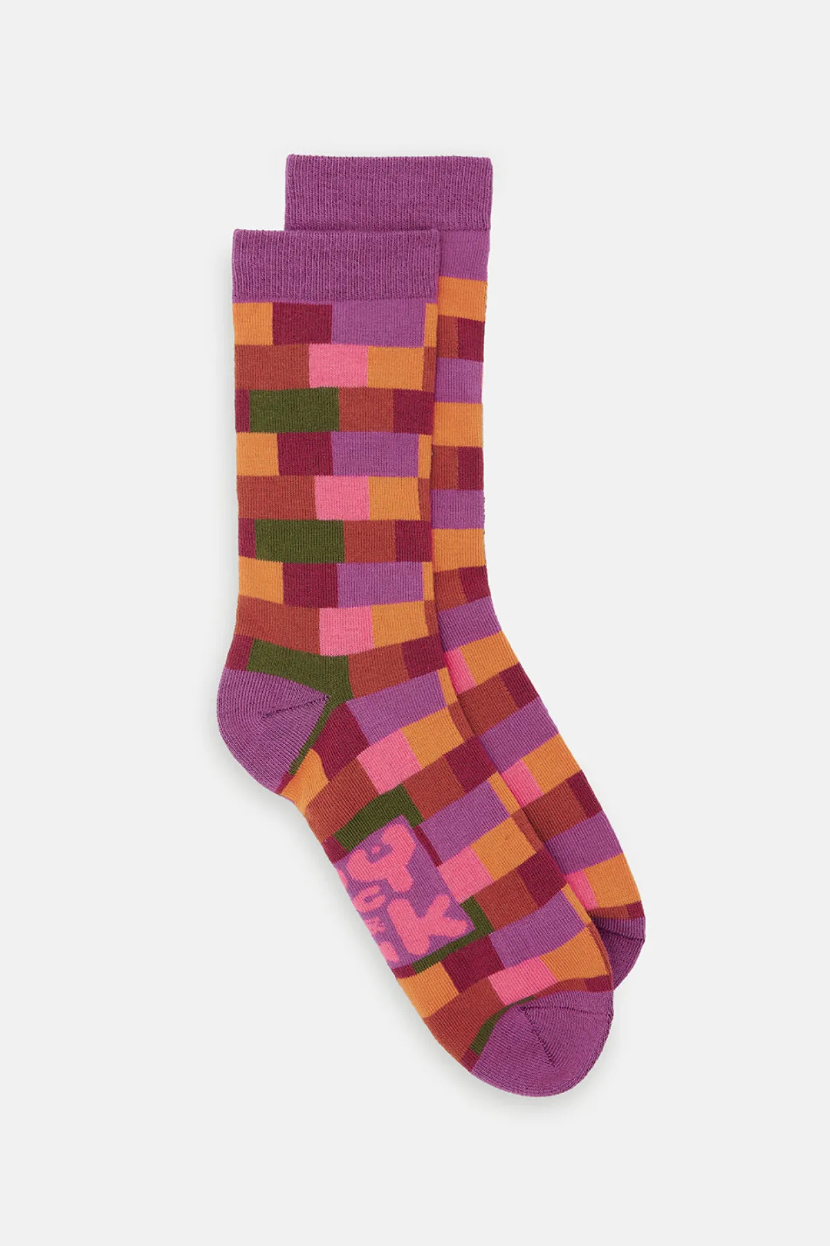 Lucy & Yak JoJo - Cotton Socks in Autumn Checkerboard Print