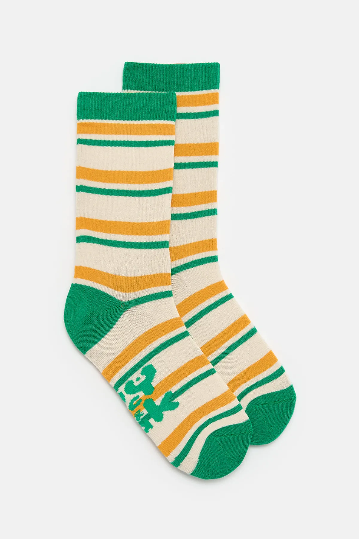 Lucy & Yak JoJo - Cotton Socks in Green & Yellow Stripe