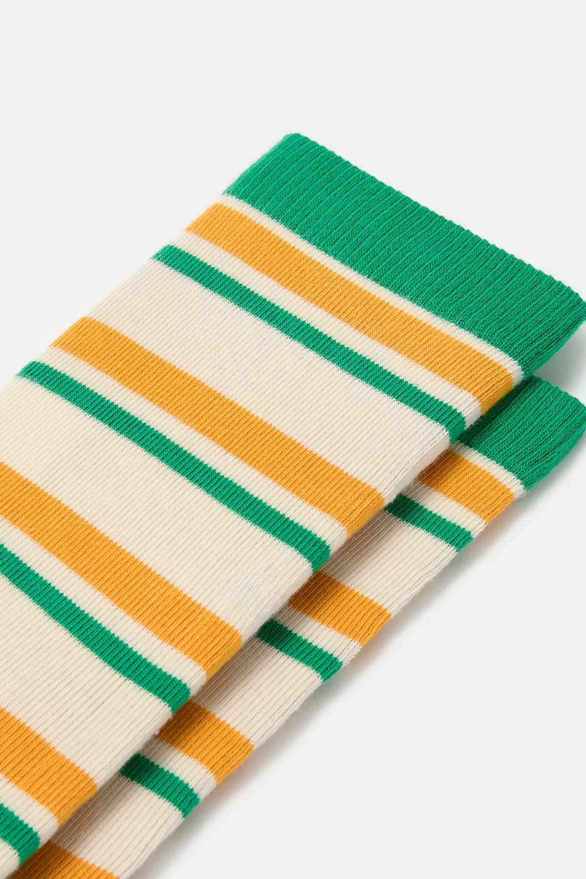 Lucy & Yak JoJo - Cotton Socks in Green & Yellow Stripe