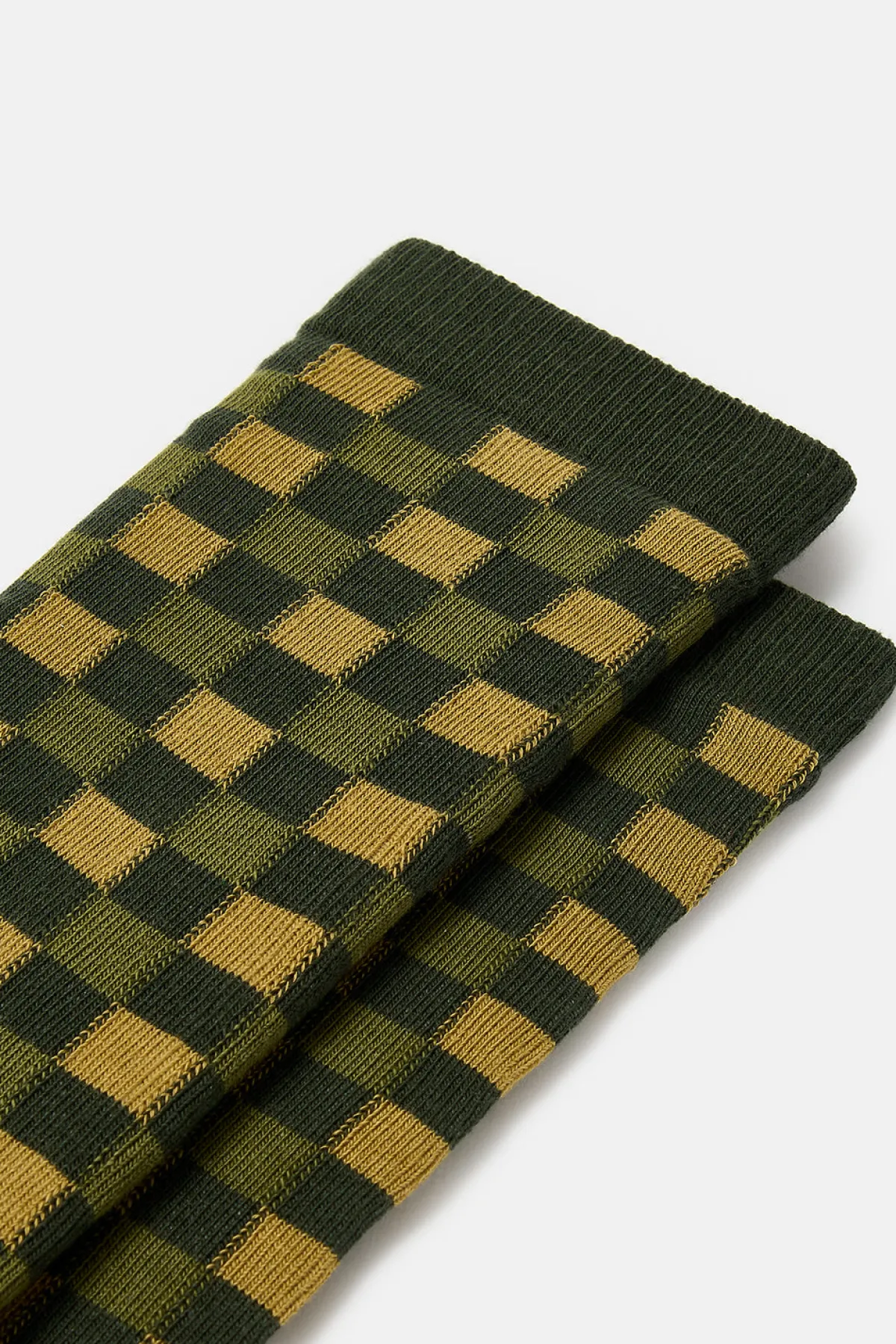 Lucy & Yak JoJo - Cotton Socks in Green Gingham