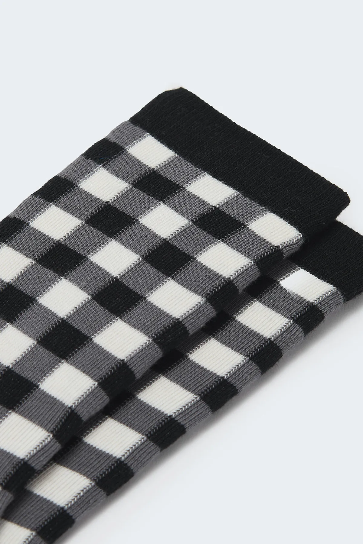 Lucy & Yak JoJo - Cotton Socks in Monochrome Gingham Print