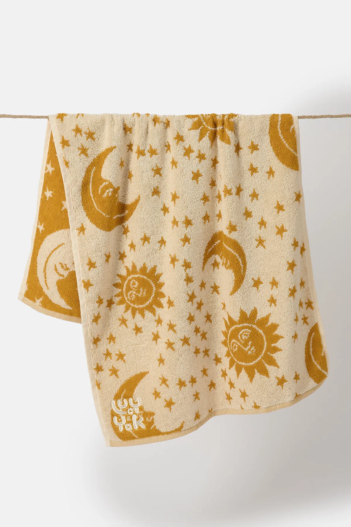 Lucy & Yak Kasia - Hand Towel in Cream & Yellow Orion Print