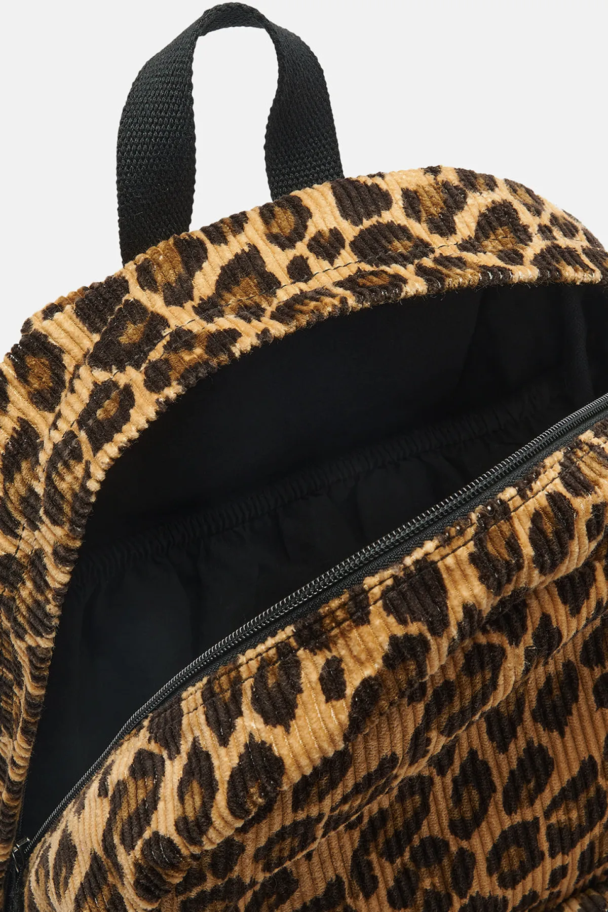 Lucy & Yak Kellie - Skater Corduroy Backpack in Leopard Print