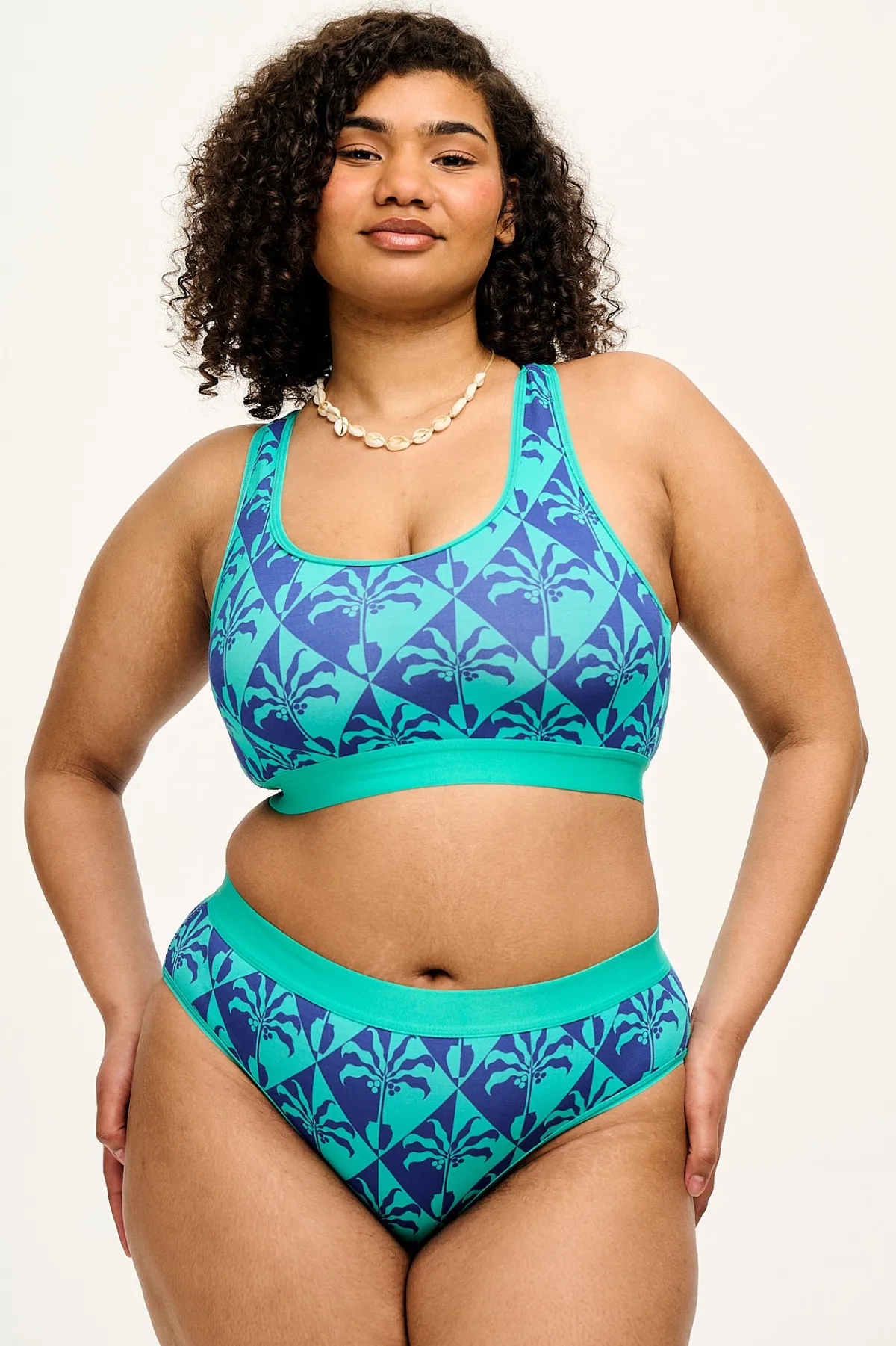 Lucy & Yak L.E. Cora - Cotton & Bamboo Bikini Pant in Artist Print by Tara Khorzad