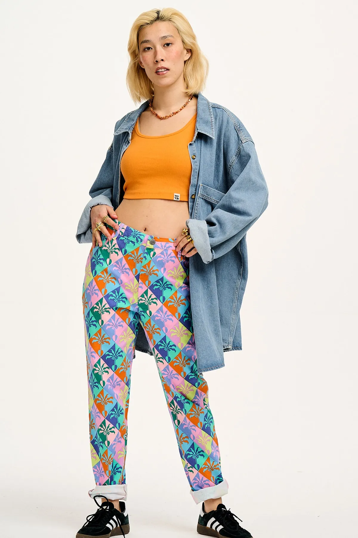 Lucy & Yak L.E. Dana - Mom Twill Jeans in Artist Print by Tara Khorzad