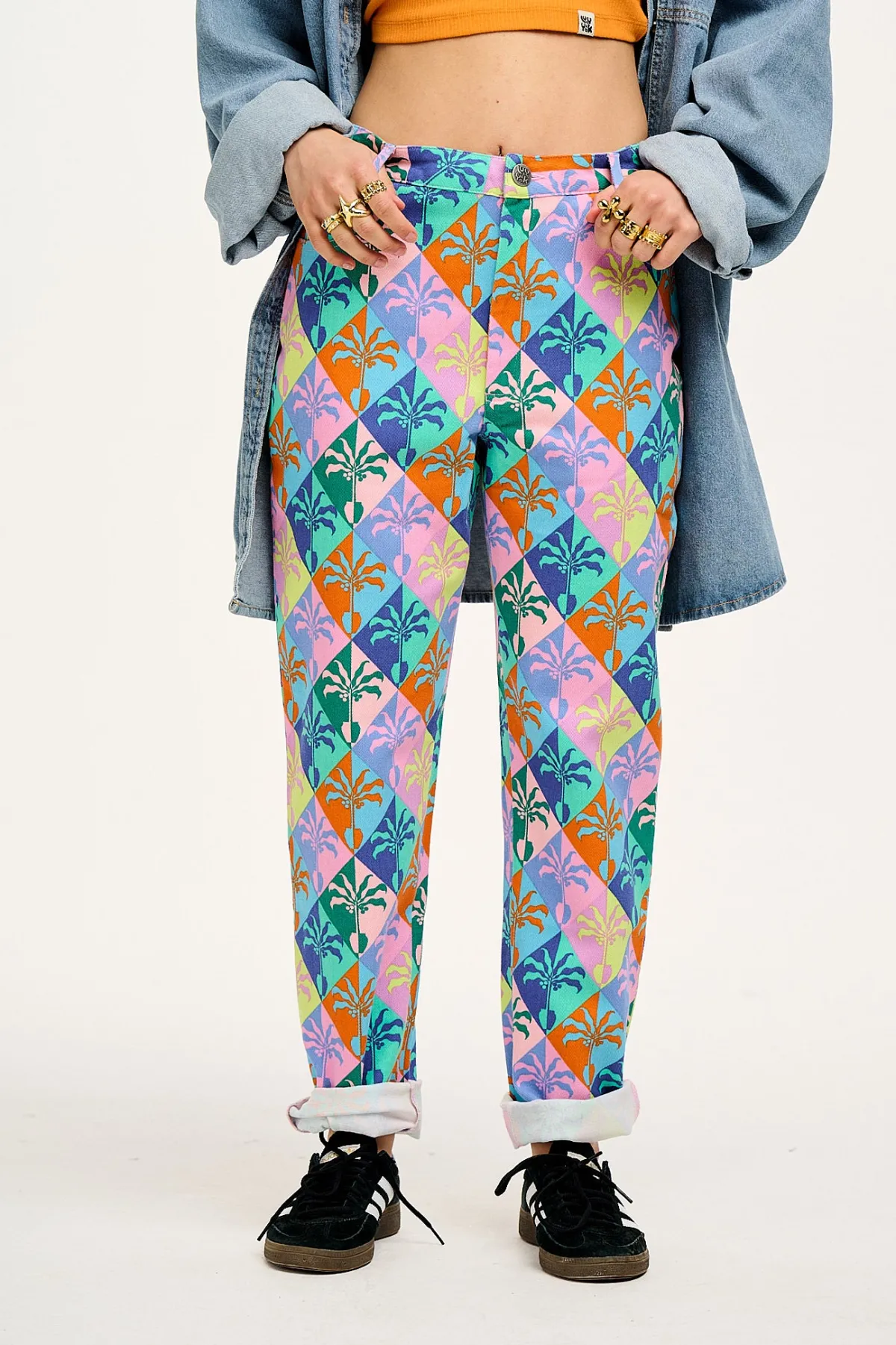 Lucy & Yak L.E. Dana - Mom Twill Jeans in Artist Print by Tara Khorzad