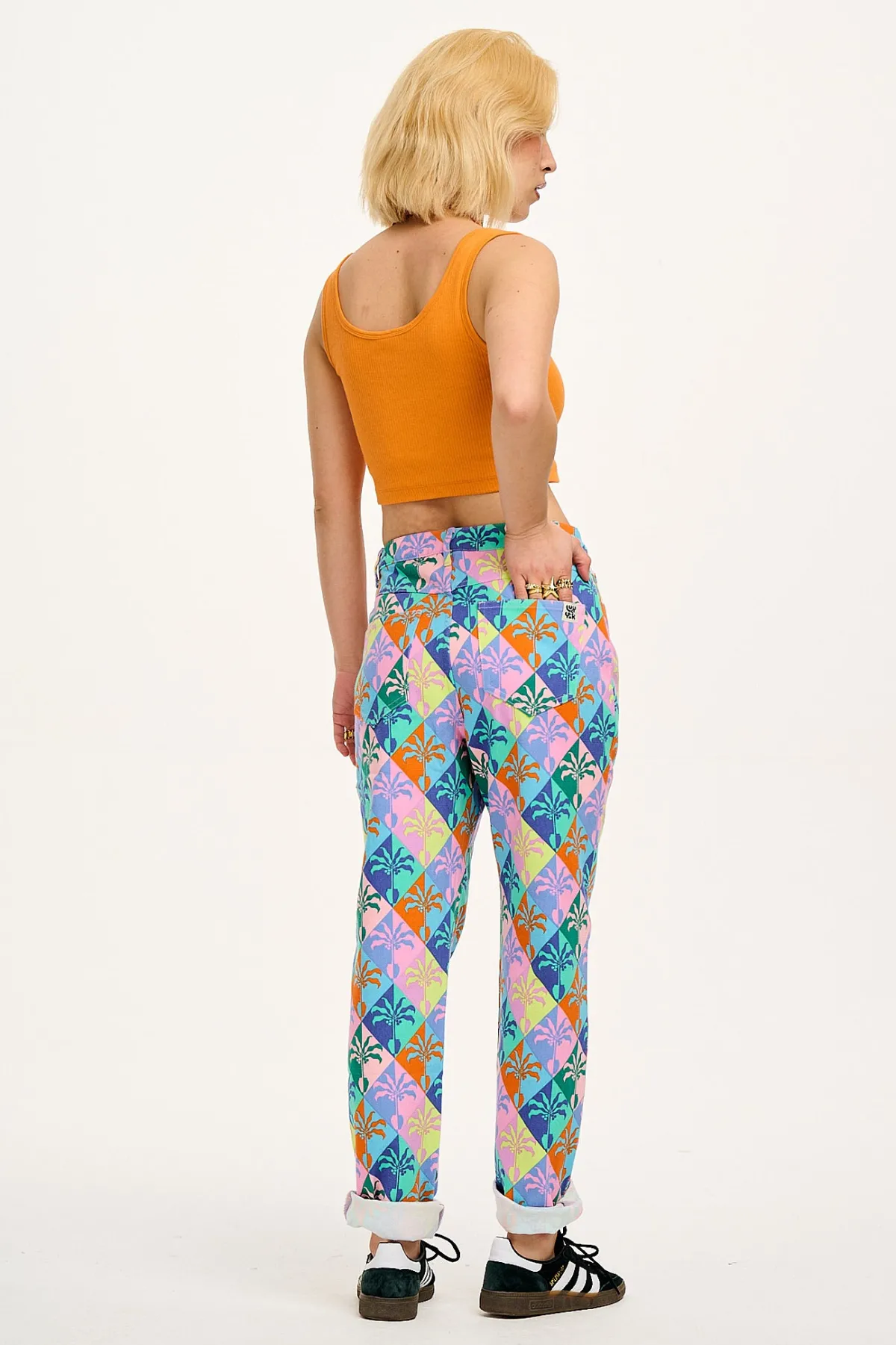 Lucy & Yak L.E. Dana - Mom Twill Jeans in Artist Print by Tara Khorzad