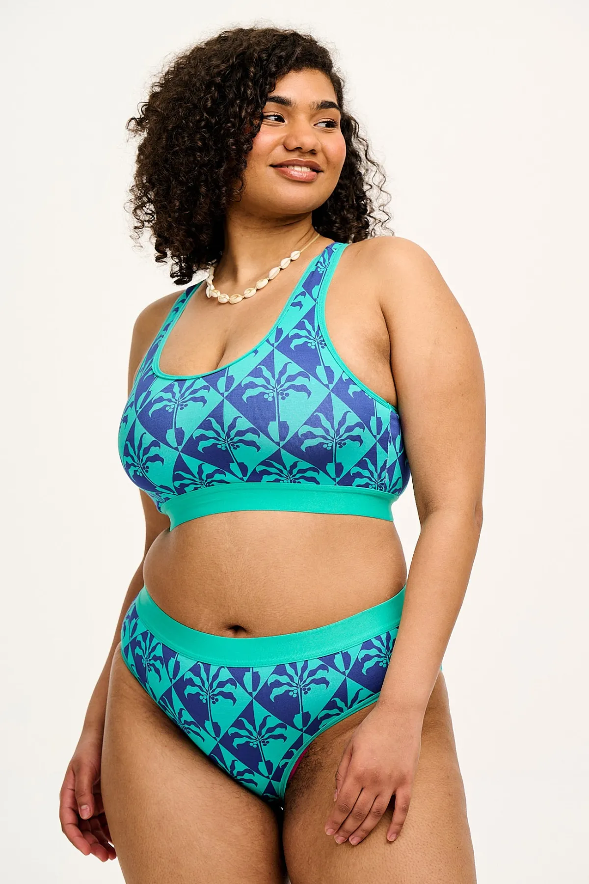 Lucy & Yak L.E. Iona - Racer Back Cotton & Bamboo Crop Top in Artist Print by Tara Khorzad