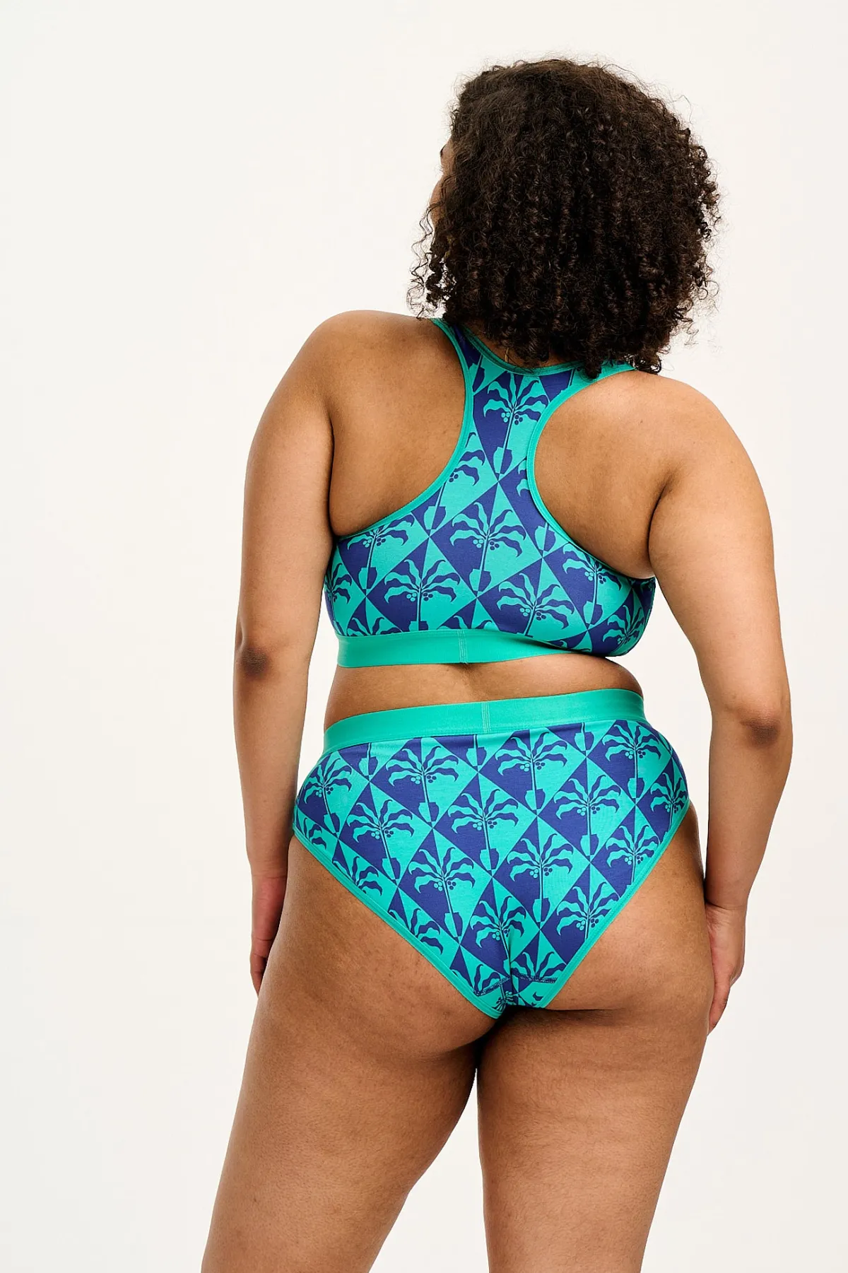 Lucy & Yak L.E. Iona - Racer Back Cotton & Bamboo Crop Top in Artist Print by Tara Khorzad