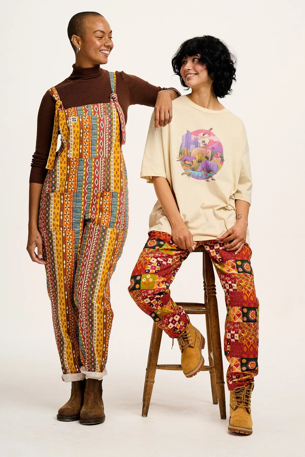 Lucy & Yak L.E. Original - Twill Dungarees in Artist Print by Chaaya Prabhat