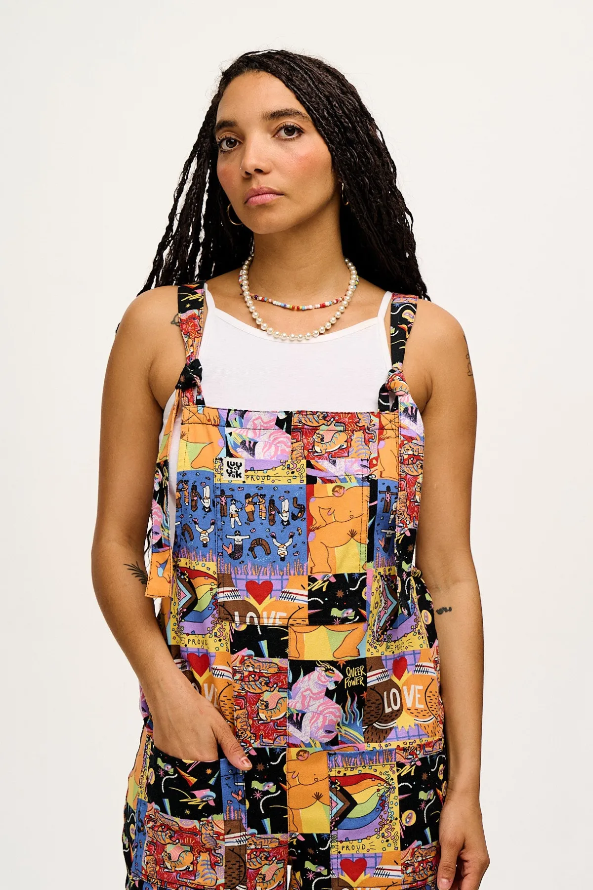 Lucy & Yak L.E. Original - Twill Dungarees in With Love Artist Print