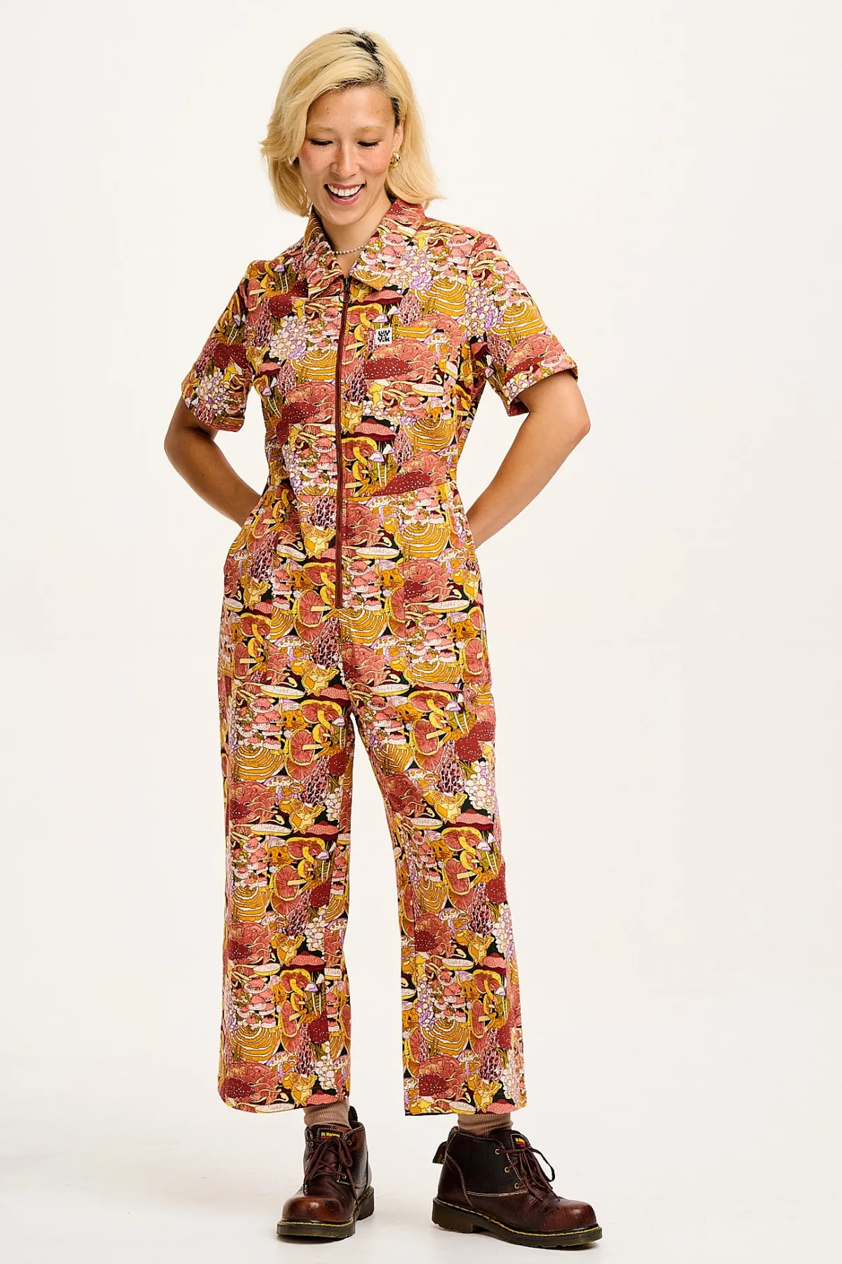 Lucy & Yak L.E. Ragan - Cotton Jumpsuit in Artist Print by Caroline Clark