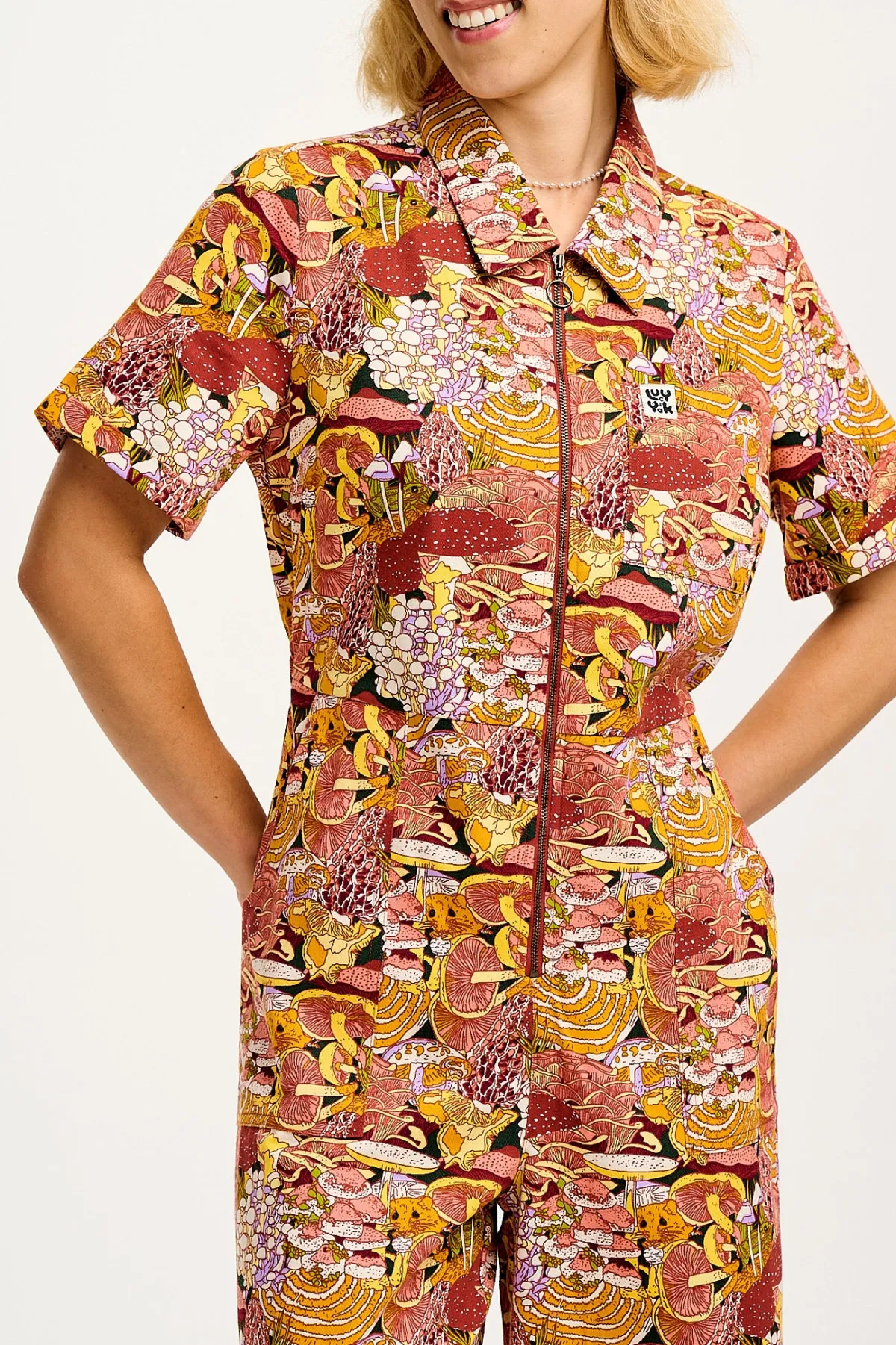 Lucy & Yak L.E. Ragan - Cotton Jumpsuit in Artist Print by Caroline Clark