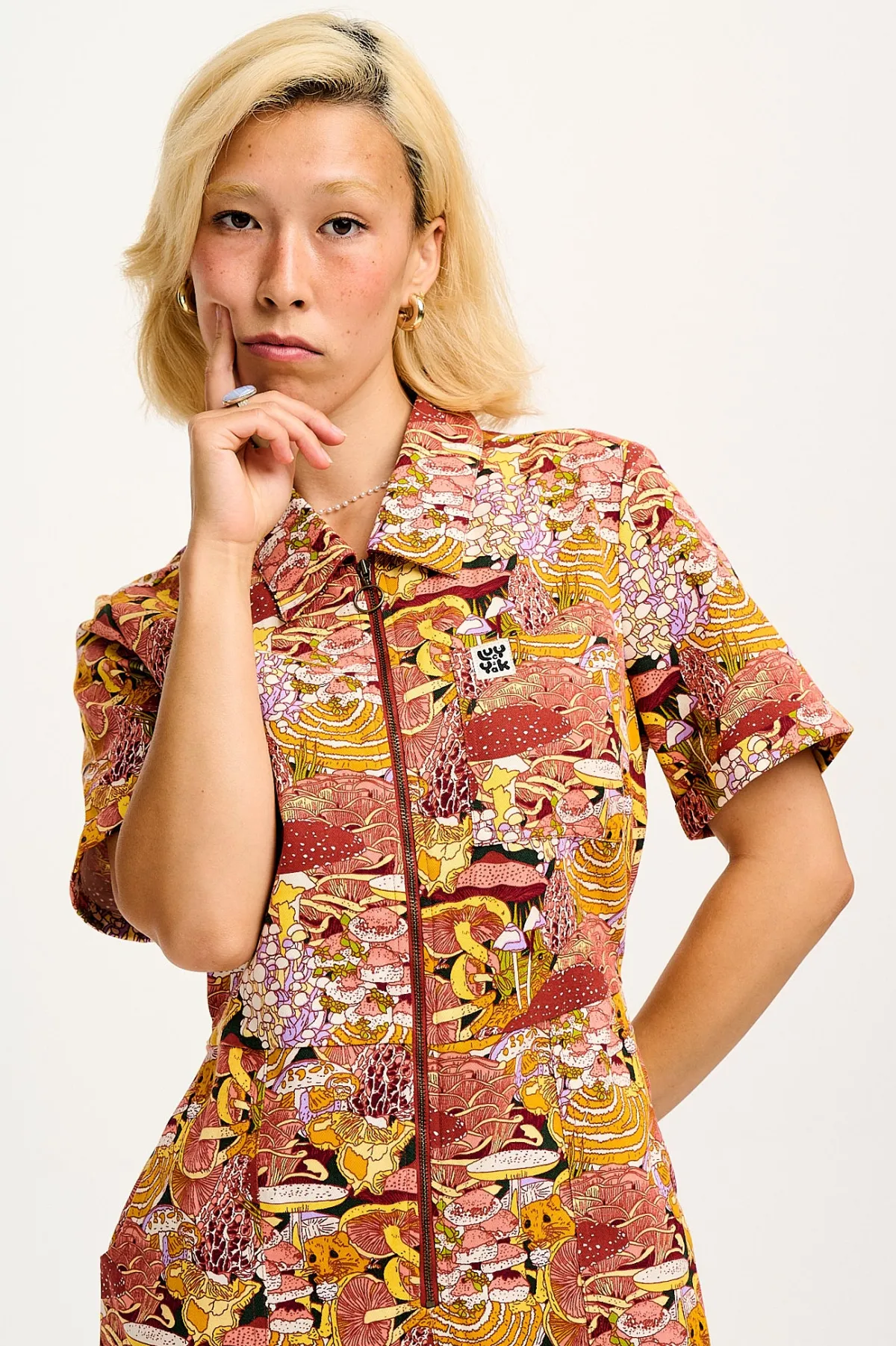 Lucy & Yak L.E. Ragan - Cotton Jumpsuit in Artist Print by Caroline Clark