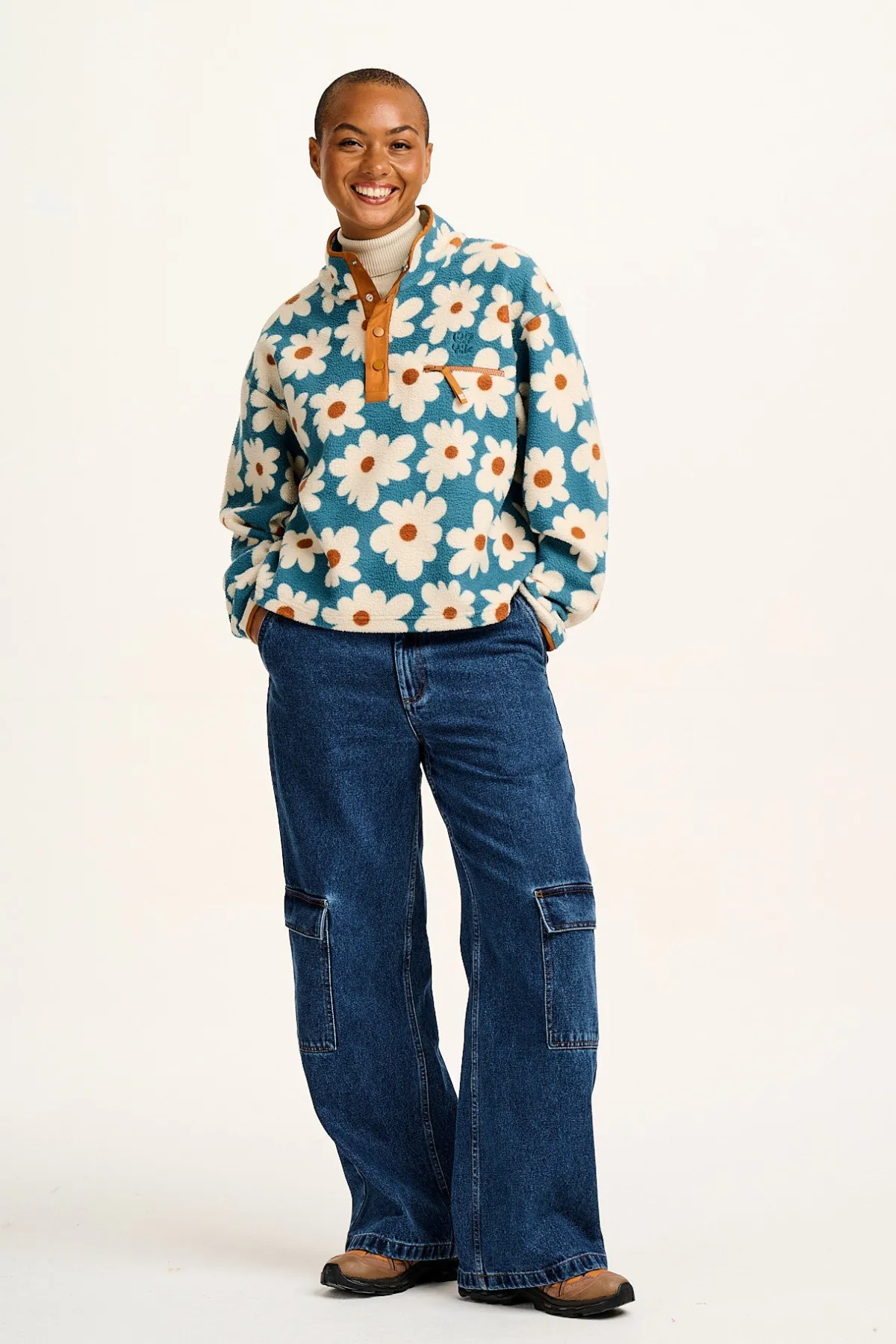 Lucy & Yak Maddison - Fleece in Blue Chase Floral Print