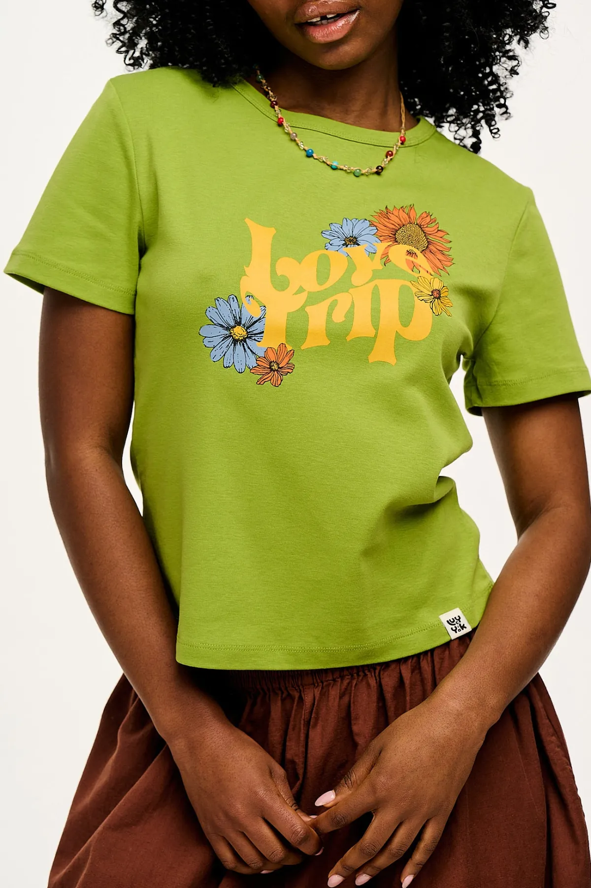 Lucy & Yak Maya - Cotton Tee in Love Trip Print