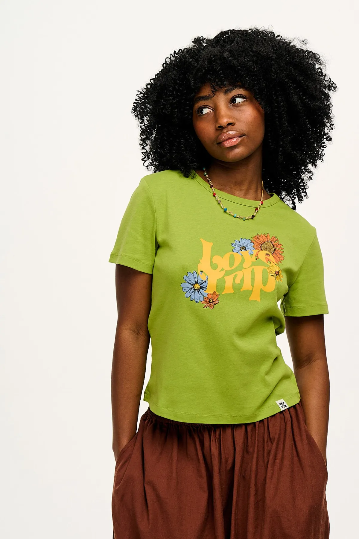 Lucy & Yak Maya - Cotton Tee in Love Trip Print