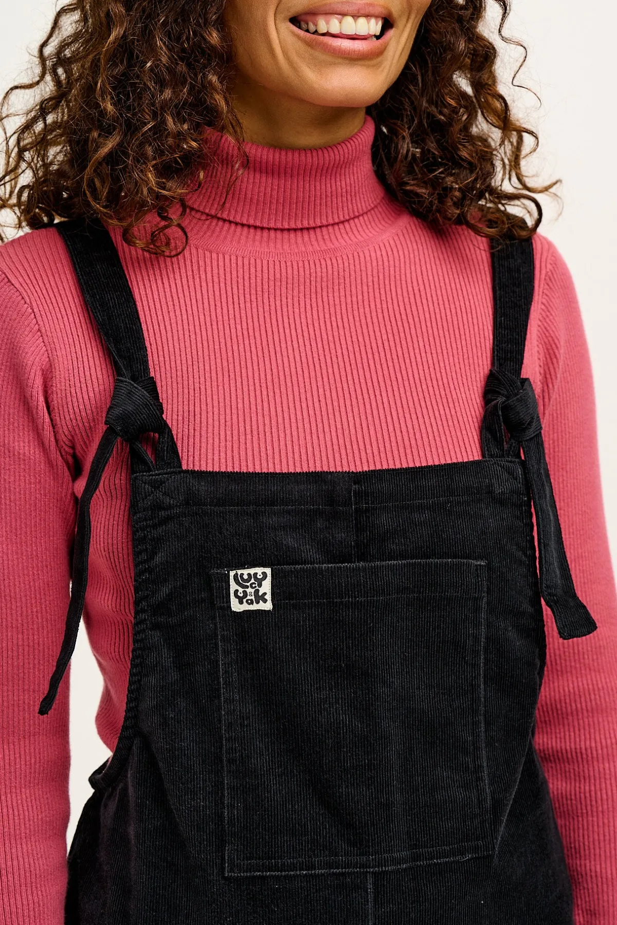 Lucy & Yak Original - Corduroy Dungarees in Black