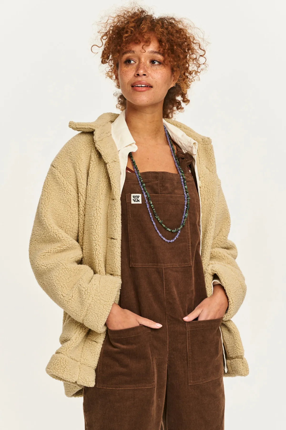 Lucy & Yak Original - Corduroy Dungarees in Cocoa Brown