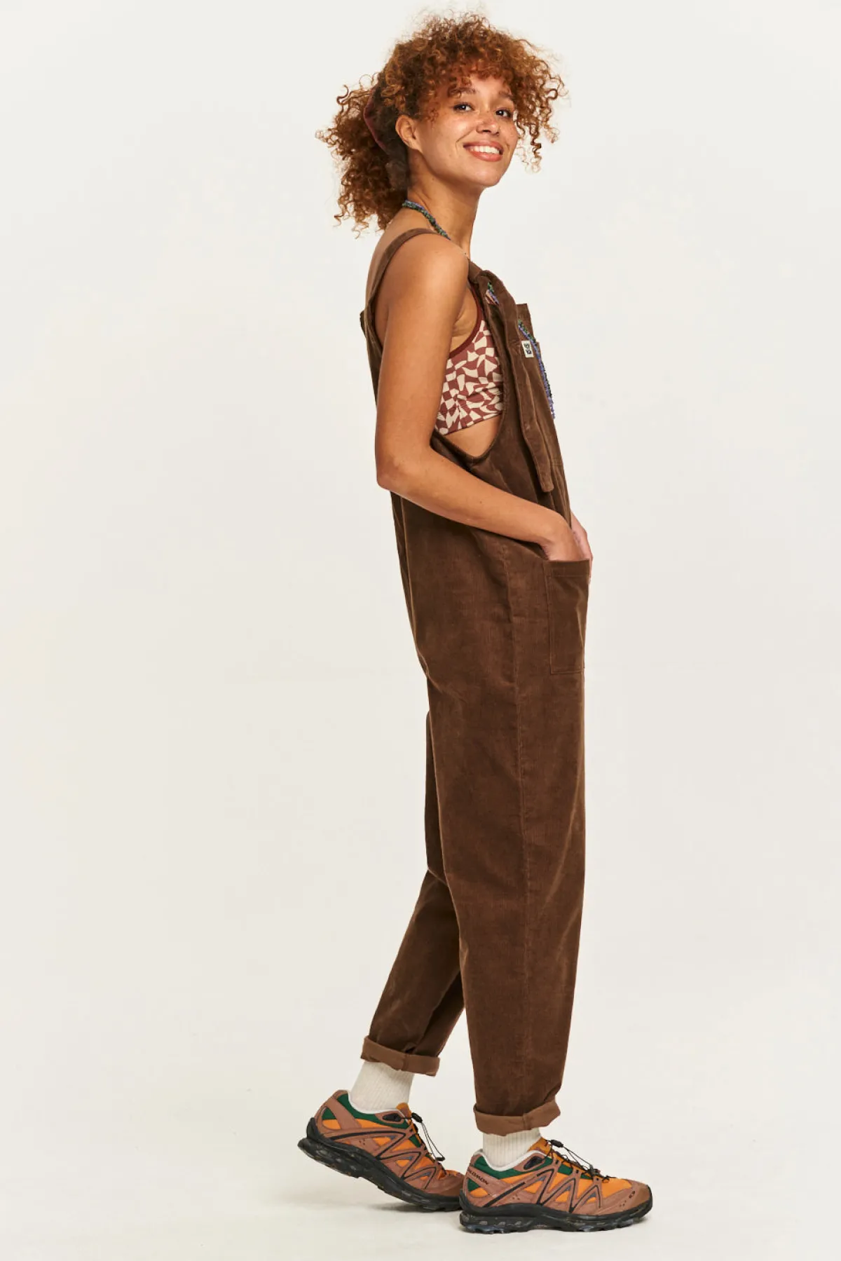 Lucy & Yak Original - Corduroy Dungarees in Cocoa Brown