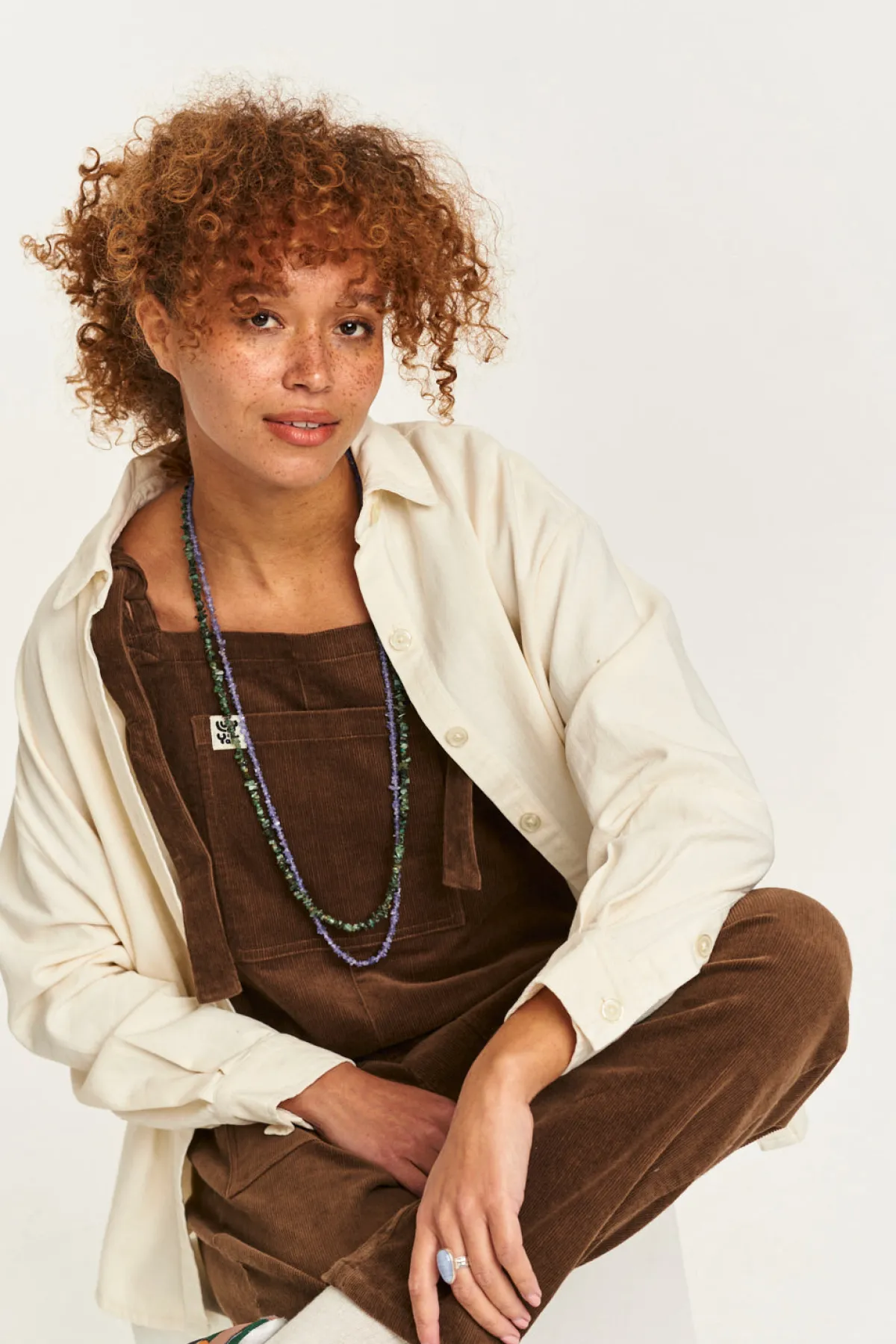 Lucy & Yak Original - Corduroy Dungarees in Cocoa Brown
