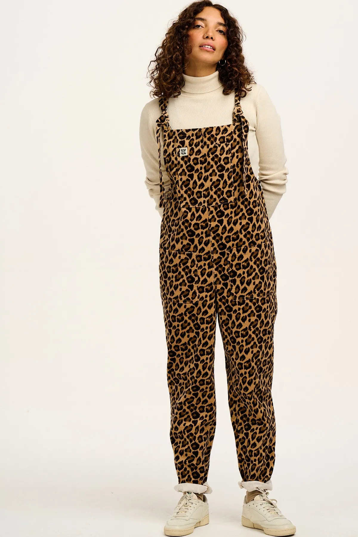 Lucy & Yak Original - Corduroy Dungarees in Leopard Print