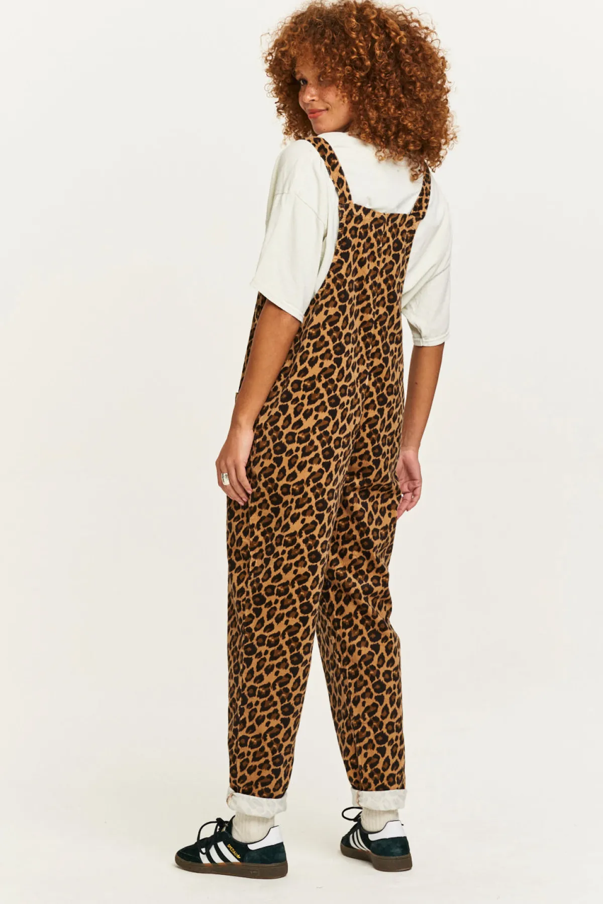 Lucy & Yak Original - Corduroy Dungarees in Leopard Print