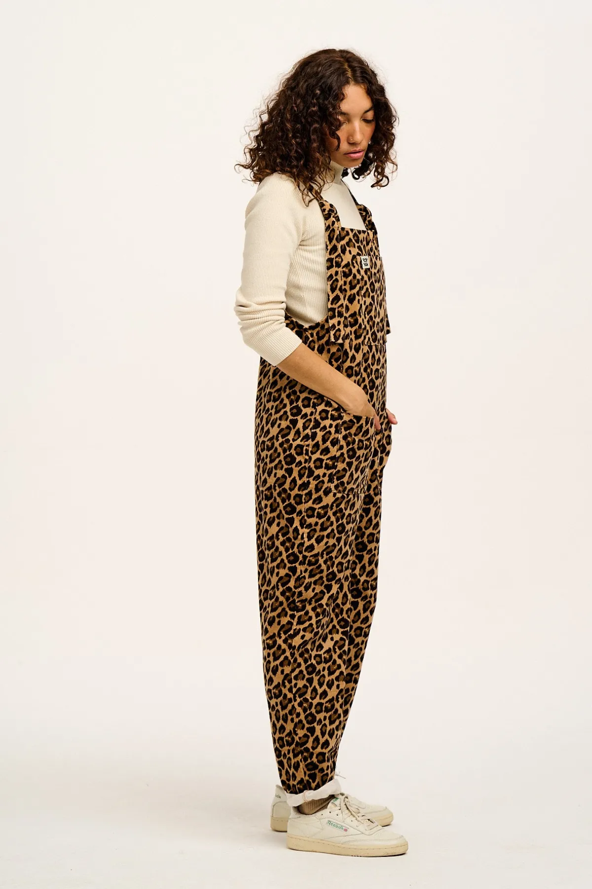 Lucy & Yak Original - Corduroy Dungarees in Leopard Print