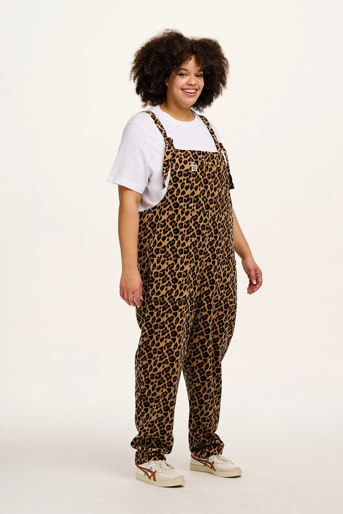 Lucy & Yak Original - Corduroy Dungarees in Leopard Print