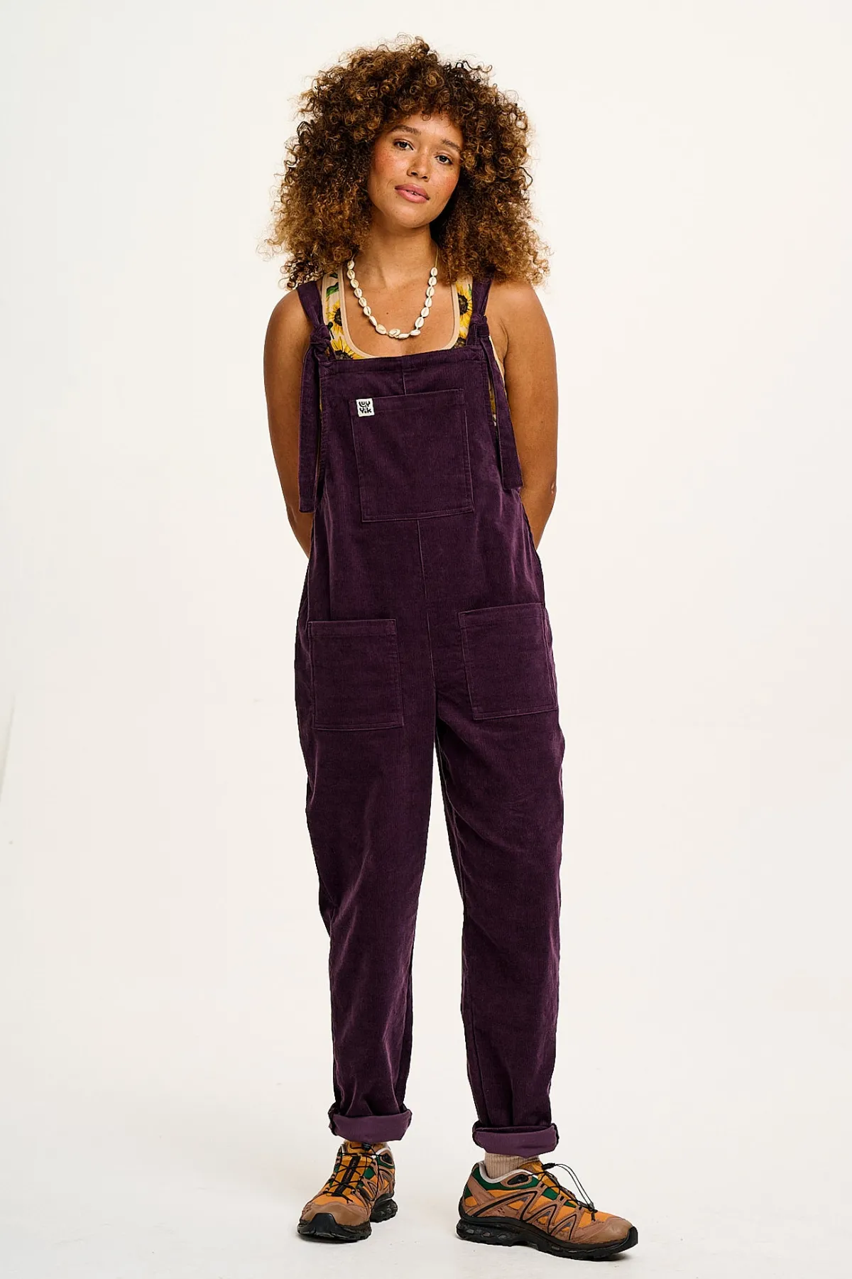 Lucy & Yak Original - Corduroy Dungarees in Plum Perfect